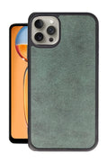 Apple iPhone 14 Pro Max Uyumlu Kılıf Aras Deri Kapak - Koyu Yeşil