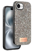 Onegif Apple iPhone 16E Uyumlu Bright Simli Kapak - Gold