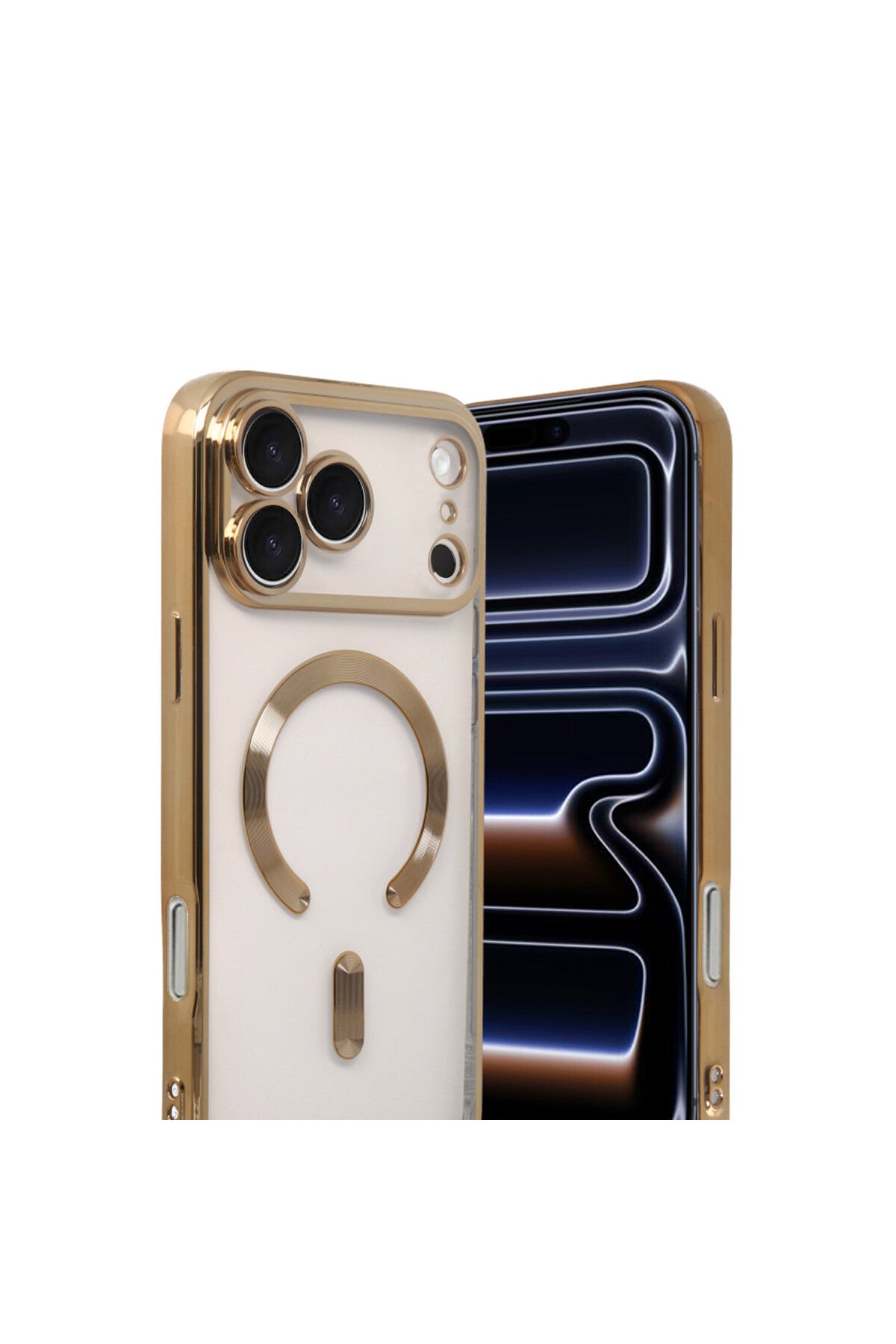 Apple iPhone 17 Pro Uyumlu Kross Magneticsafe Kapak - Gold