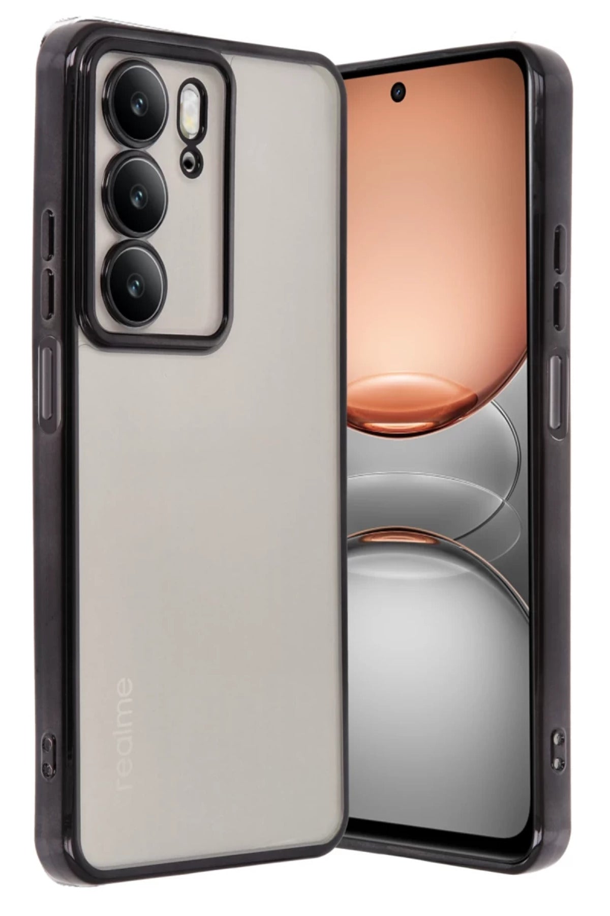Realme C75 4G Uyumlu Kılıf Lensli Silikon - Siyah