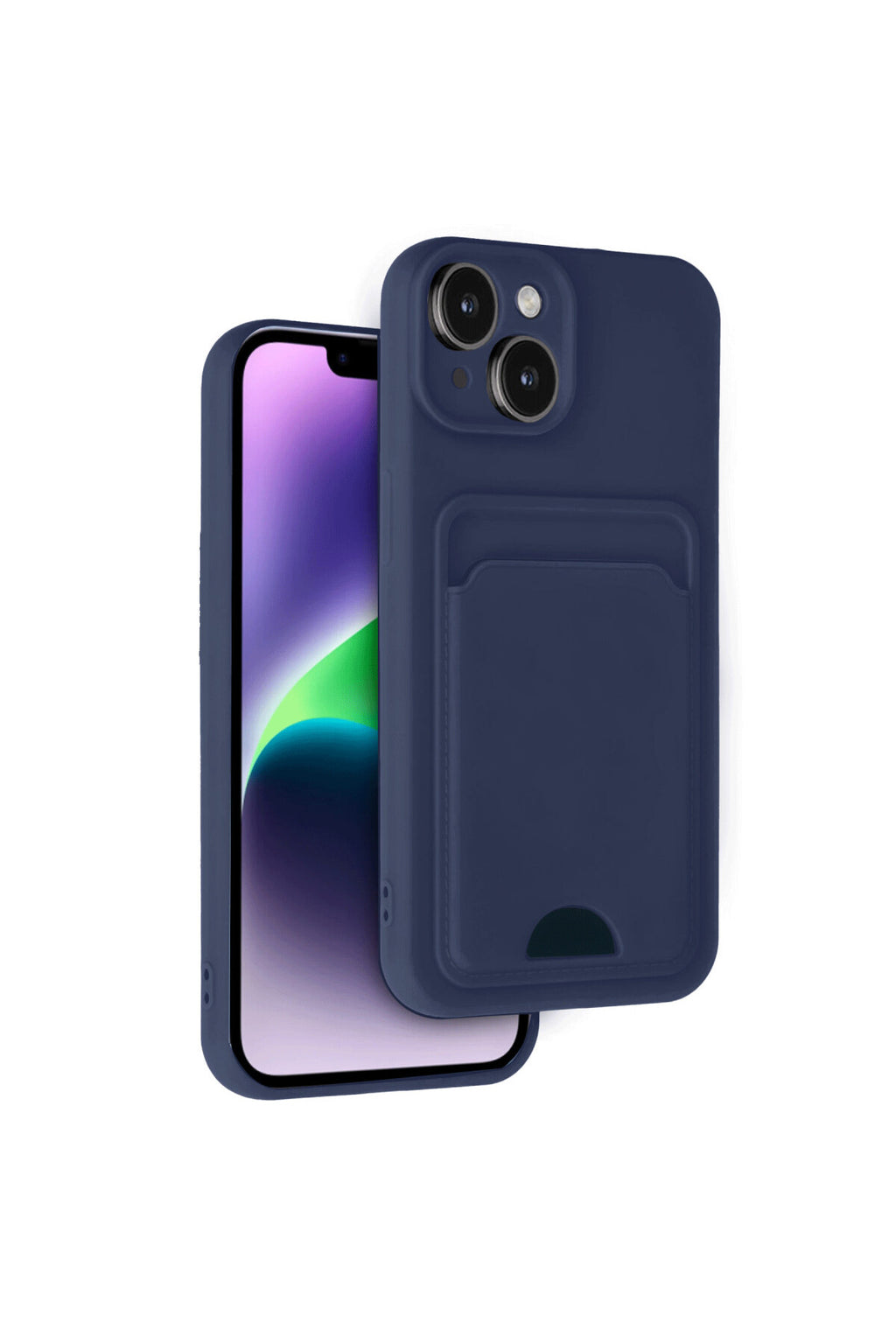 Apple iPhone 14 Uyumlu Kılıf Kelvin Kartvizitli Silikon - Lacivert