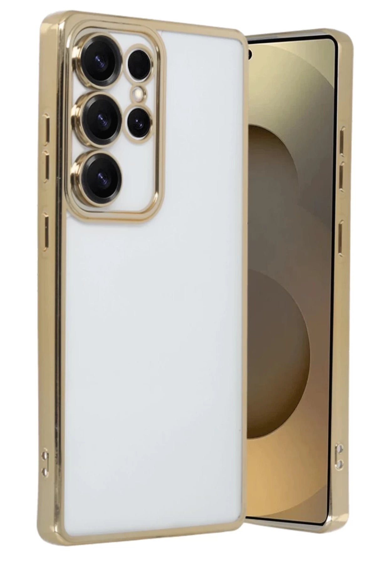 Samsung Galaxy S25 Ultra Uyumlu Kılıf Lensli Silikon - Gold