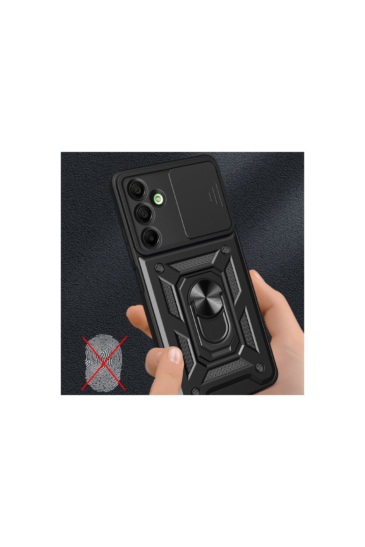 Samsung Galaxy A56 Uyumlu Kılıf Pars Lens Yüzüklü Silikon - Yeşil
