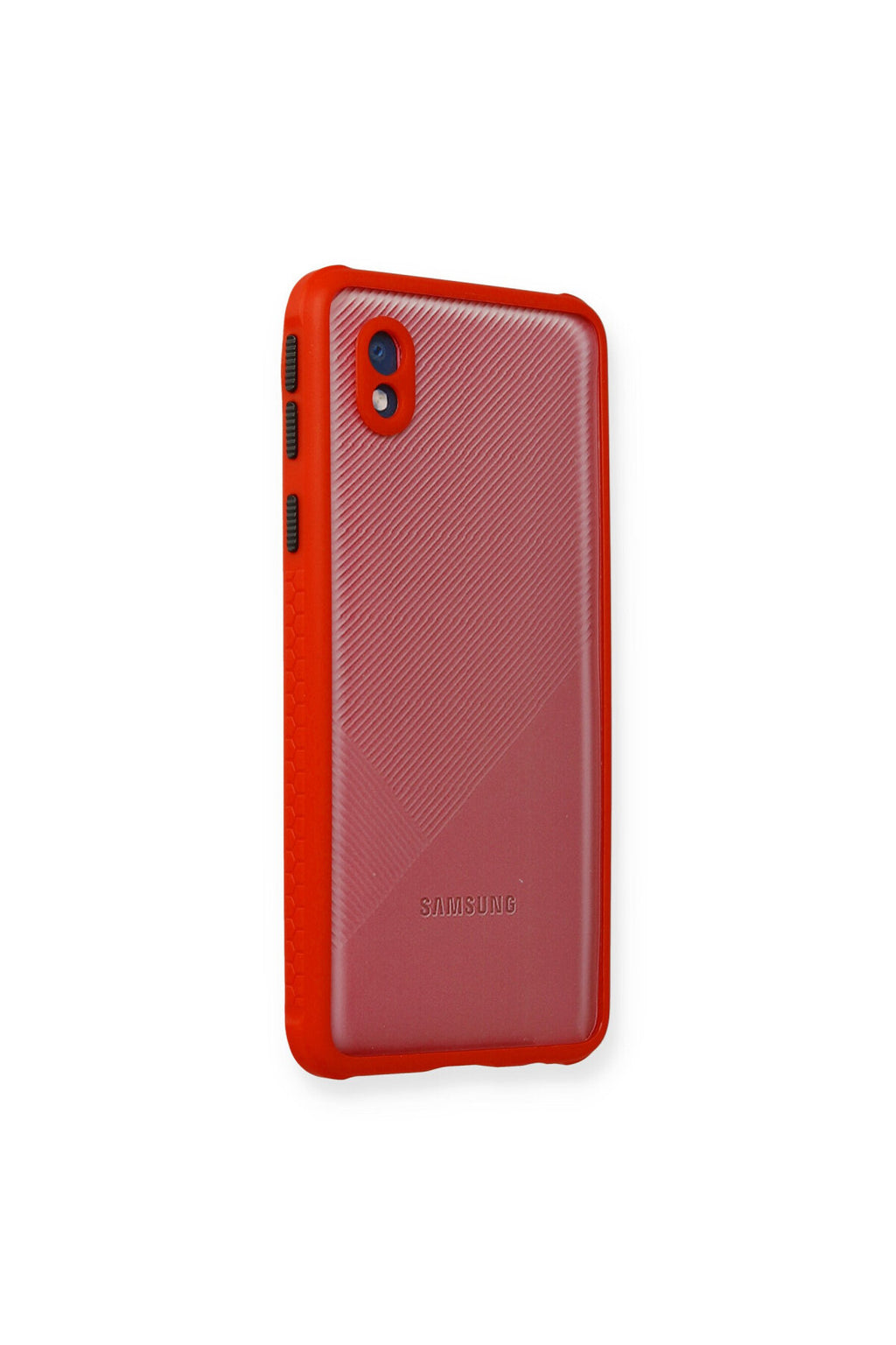 Samsung Galaxy A01 Core Uyumlu Kılıf Miami Şeffaf Silikon - Kırmızı