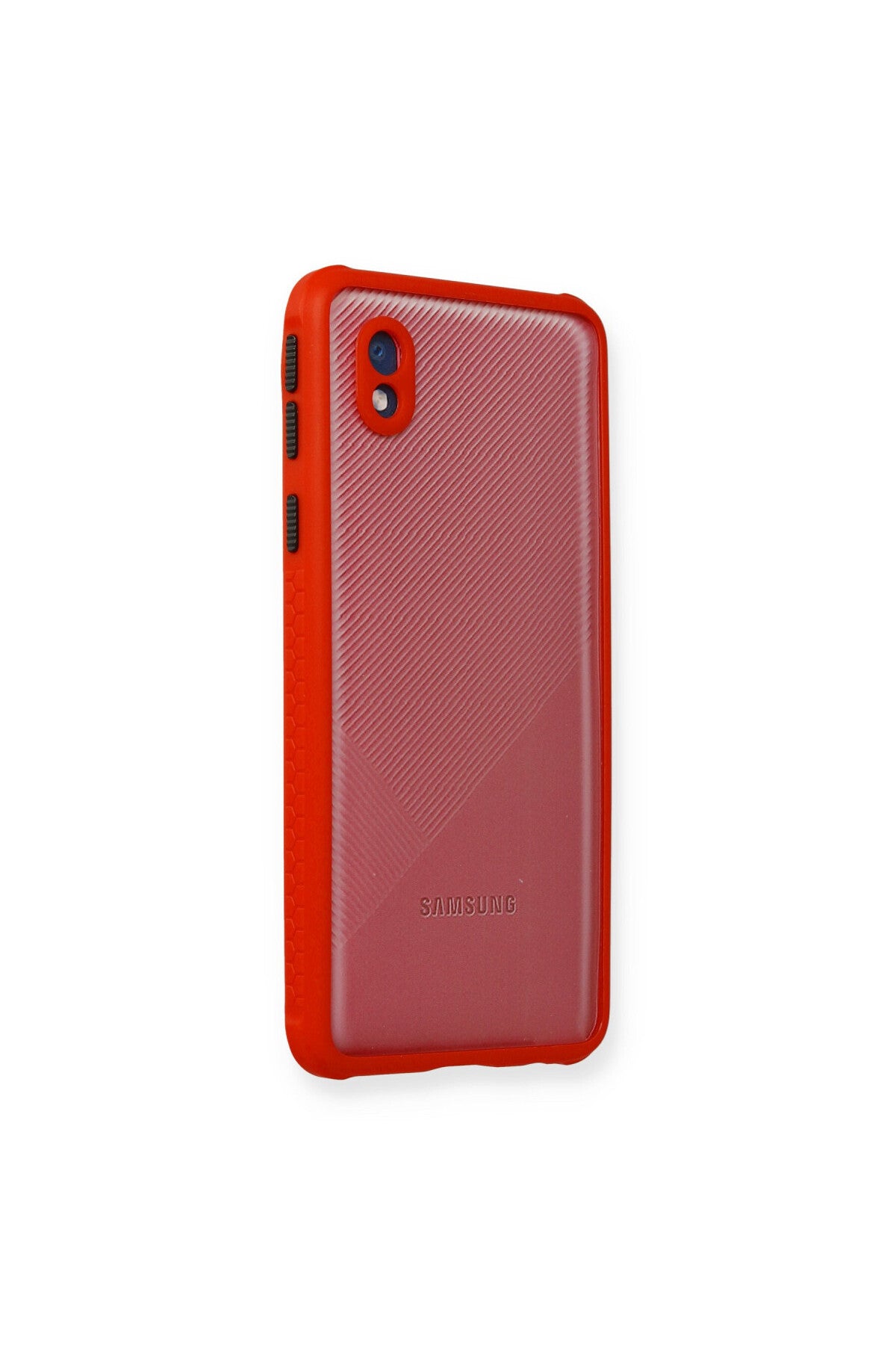 Samsung Galaxy A01 Core Uyumlu Kılıf Miami Şeffaf Silikon - Kırmızı