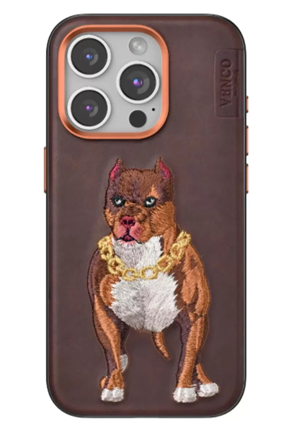Venco Apple iPhone 15 Pro Uyumlu Perma Desenli Kapak - Kahverengi