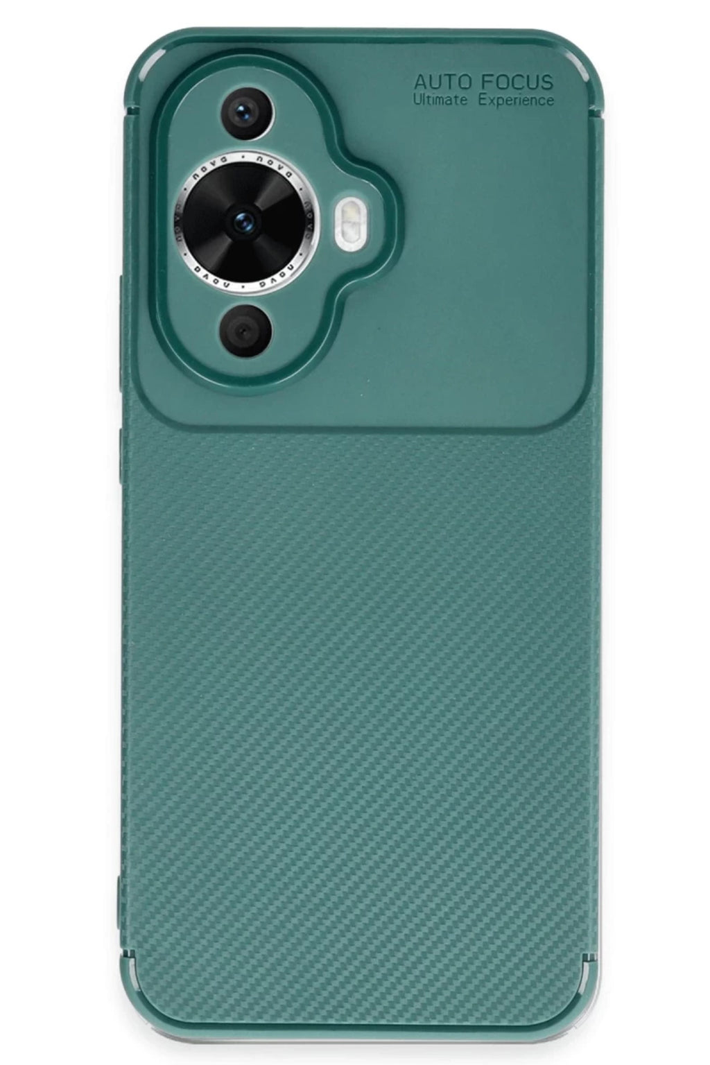 Huawei Nova 12S Uyumlu Kılıf Auto Focus Karbon Kapak - Koyu Yeşil