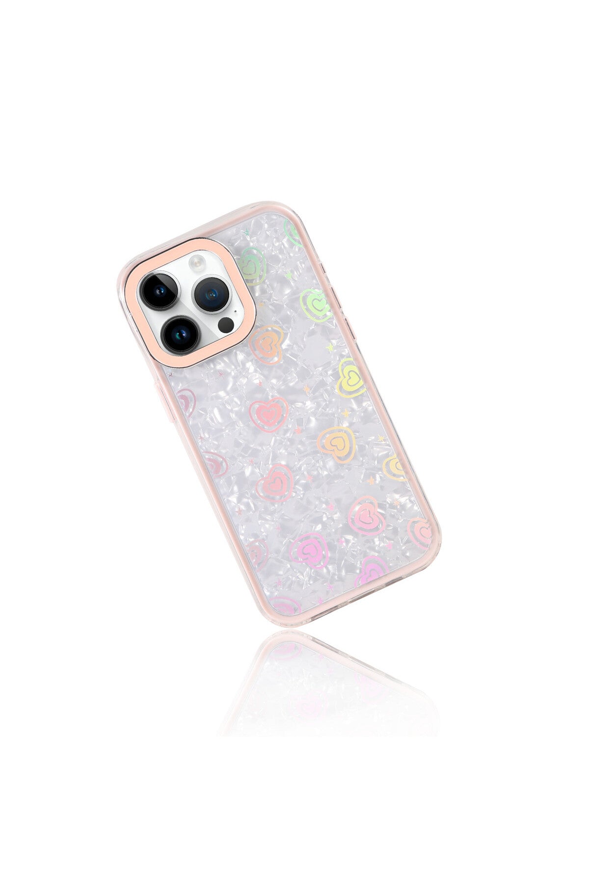 Apple iPhone 14 Pro Max Uyumlu Lumi Desenli Kapak - Pembe