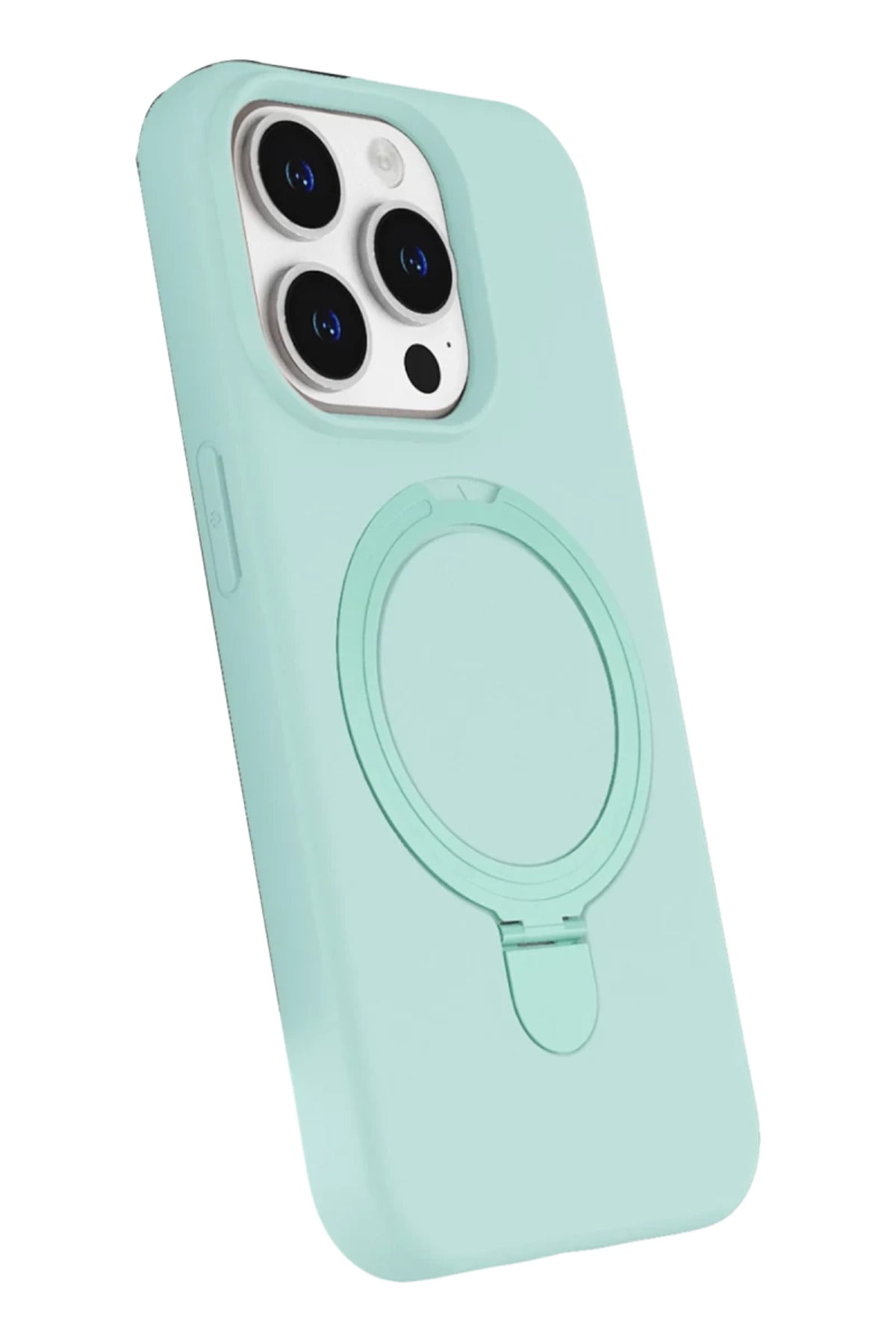 Apple iPhone 15 Pro Max Uyumlu Regal Magsafe Standlı Kapak - Su Yeşili