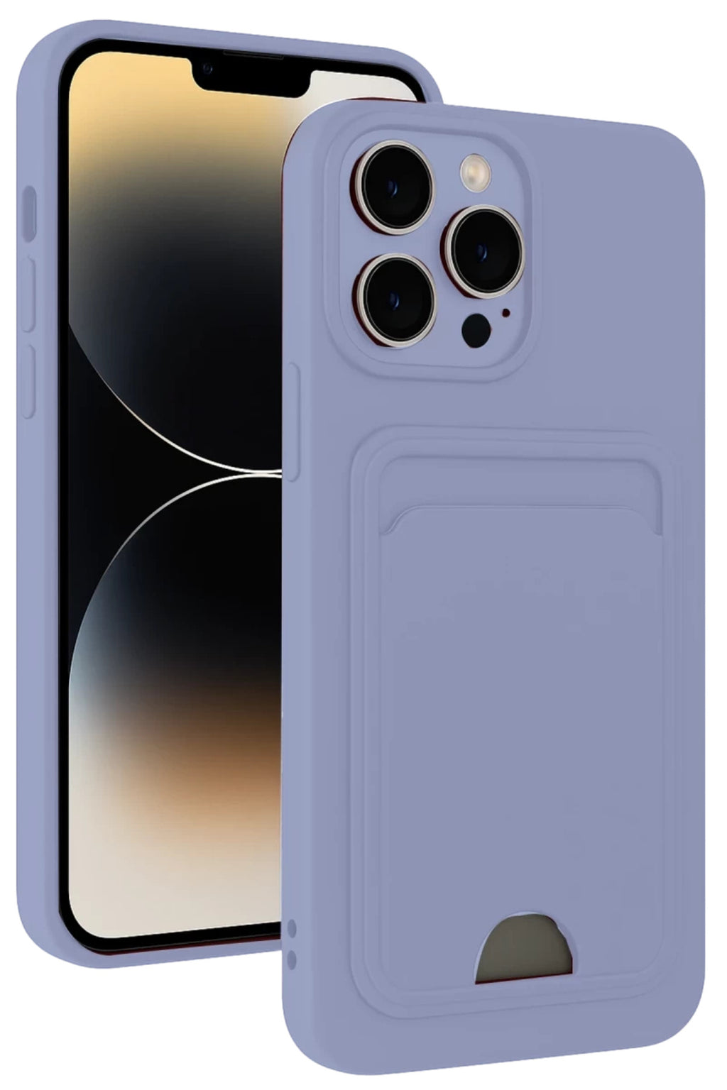 Apple iPhone 13 Pro Max Uyumlu Kılıf Kelvin Kartvizitli Silikon - Lila