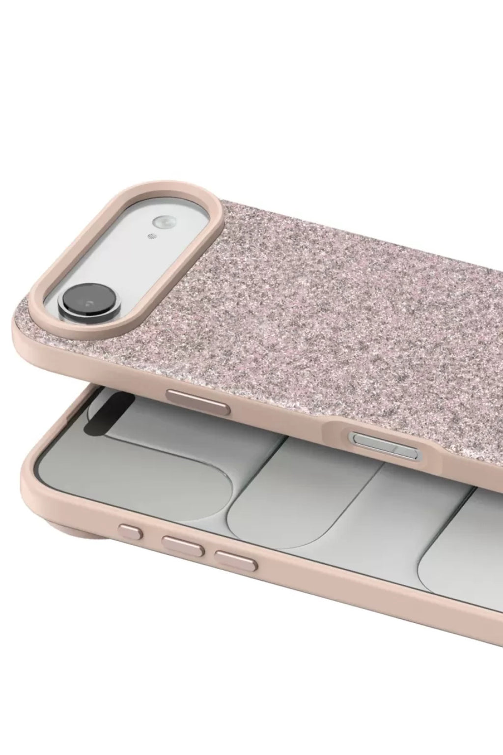 Onegif Apple iPhone 17 Air Uyumlu Bright Simli Kapak - Pembe