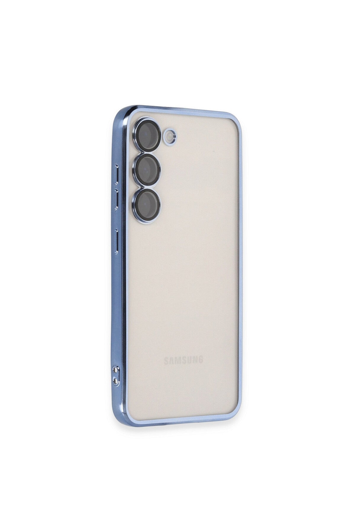 Samsung Galaxy S23 Plus Uyumlu Kılıf Lensli Silikon - Açık Mavi