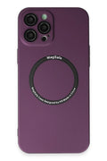 Apple iPhone 12 Pro Uyumlu Kılıf Jack Magneticsafe Lens Silikon - Mürdüm