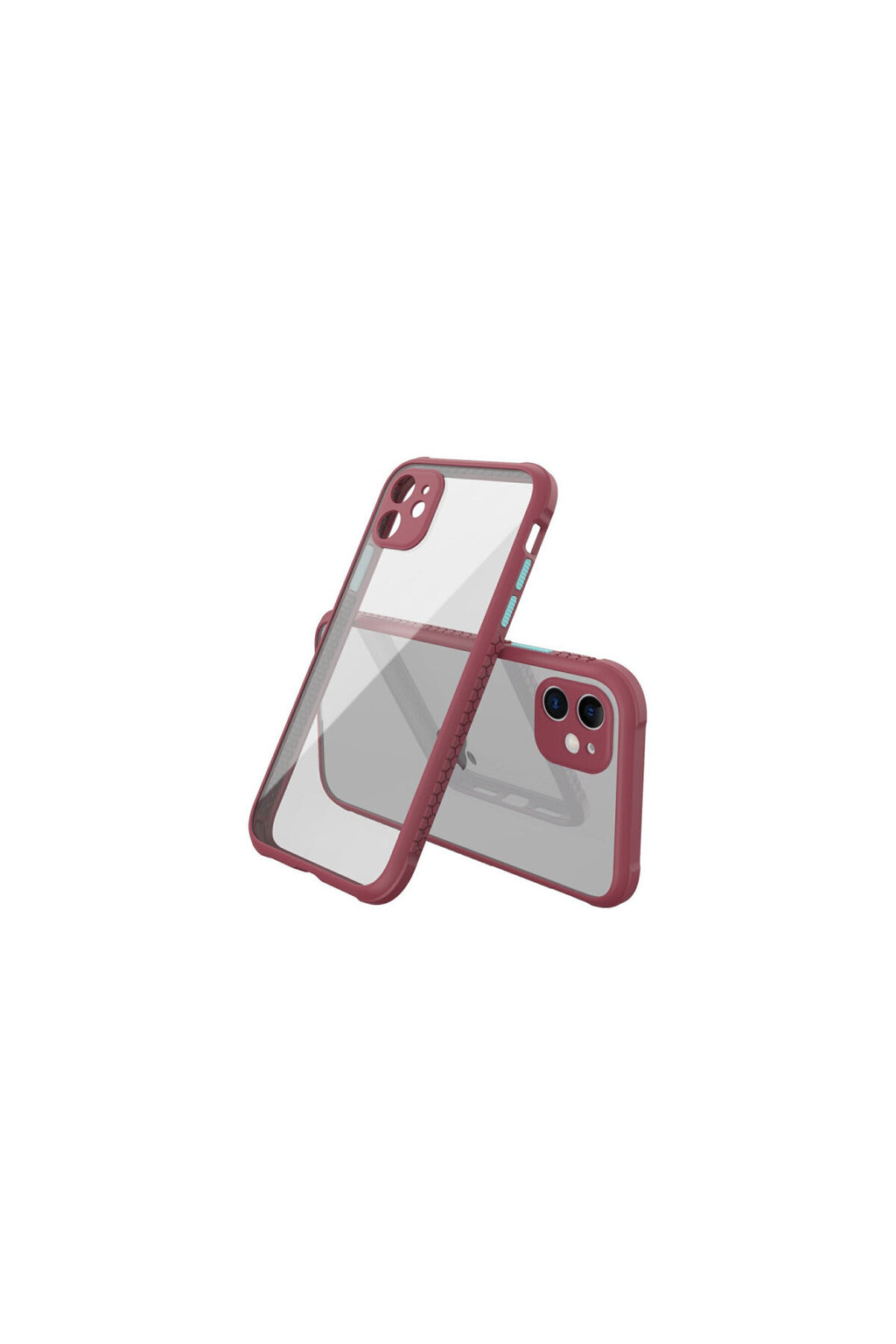 Apple iPhone 12 Mini Uyumlu Kılıf Miami Şeffaf Silikon - Fuşya