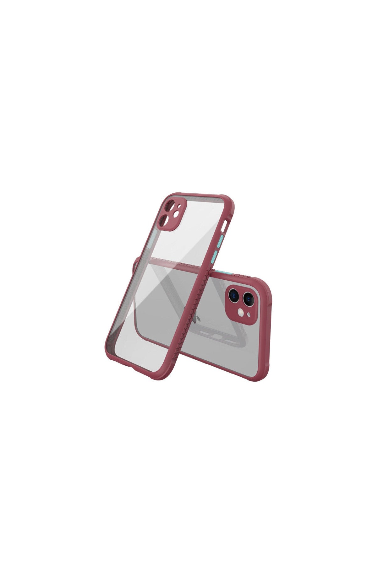 Apple iPhone 12 Mini Uyumlu Kılıf Miami Şeffaf Silikon - Fuşya