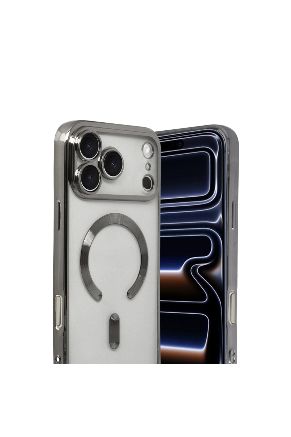 Apple iPhone 17 Pro Uyumlu Kross Magneticsafe Kapak - Titan Gri
