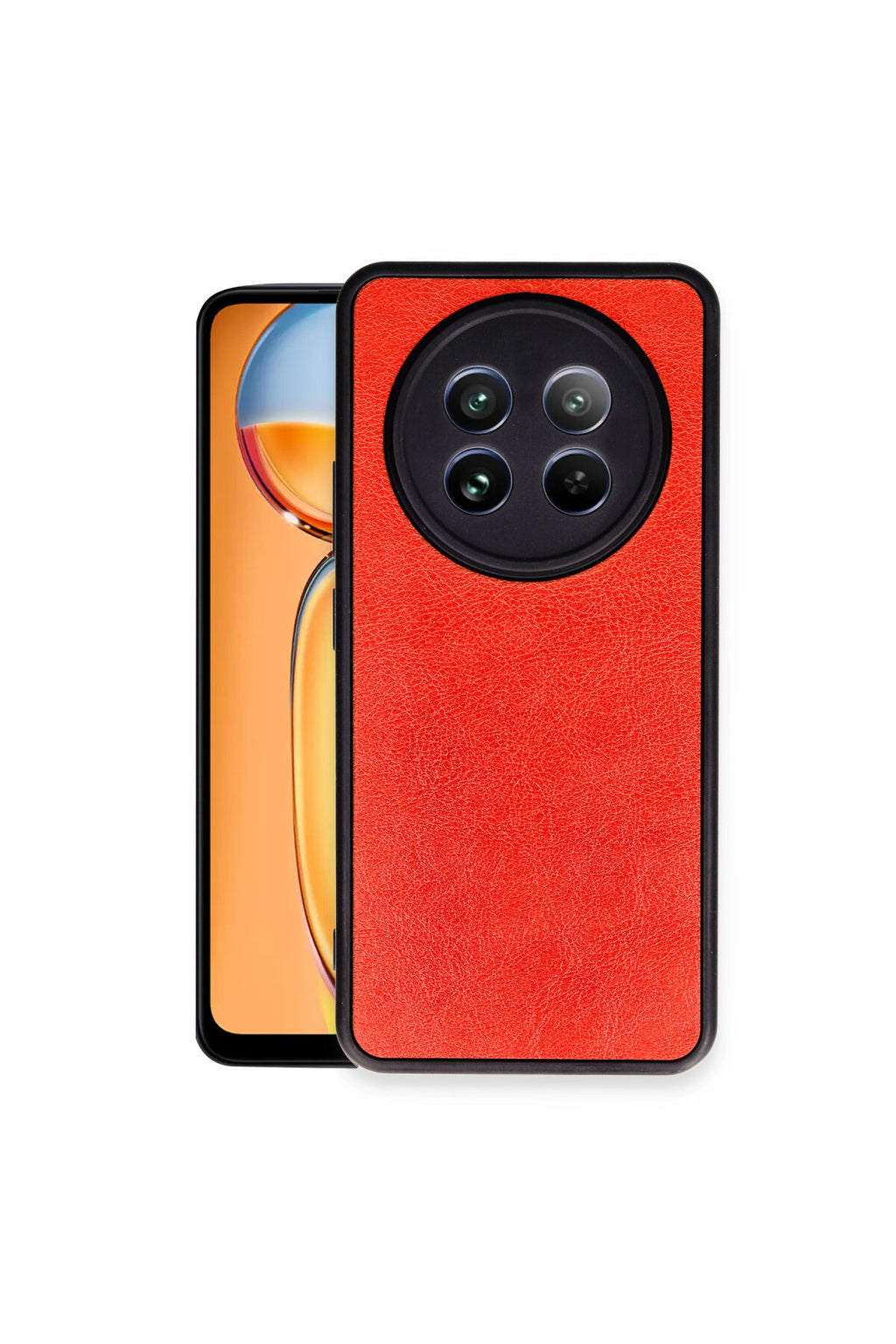 Realme 12 5G Uyumlu Kılıf Aras Deri Kapak - Kırmızı