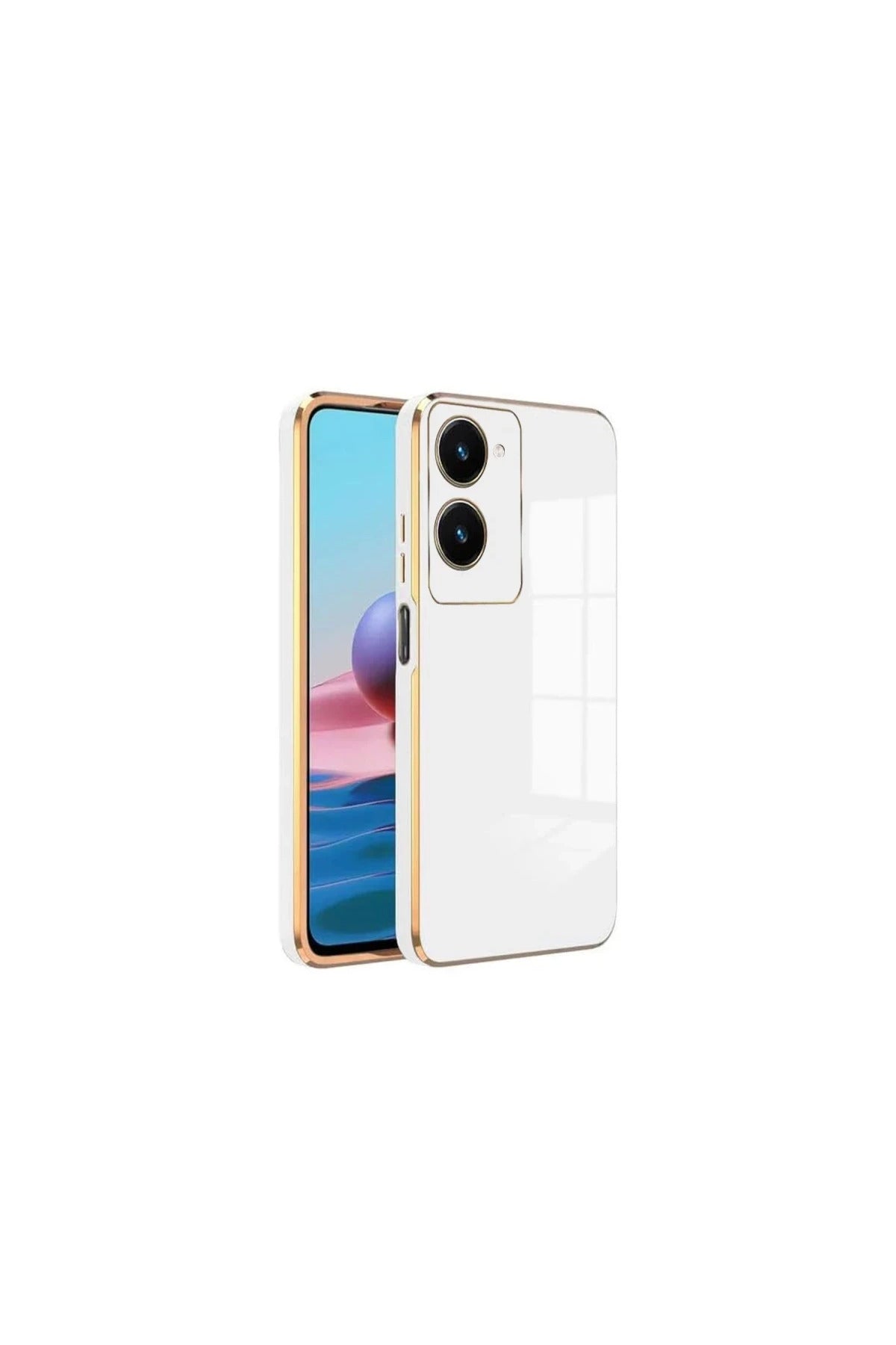 Vivo Y18 Uyumlu Kılıf Volet Silikon - Beyaz