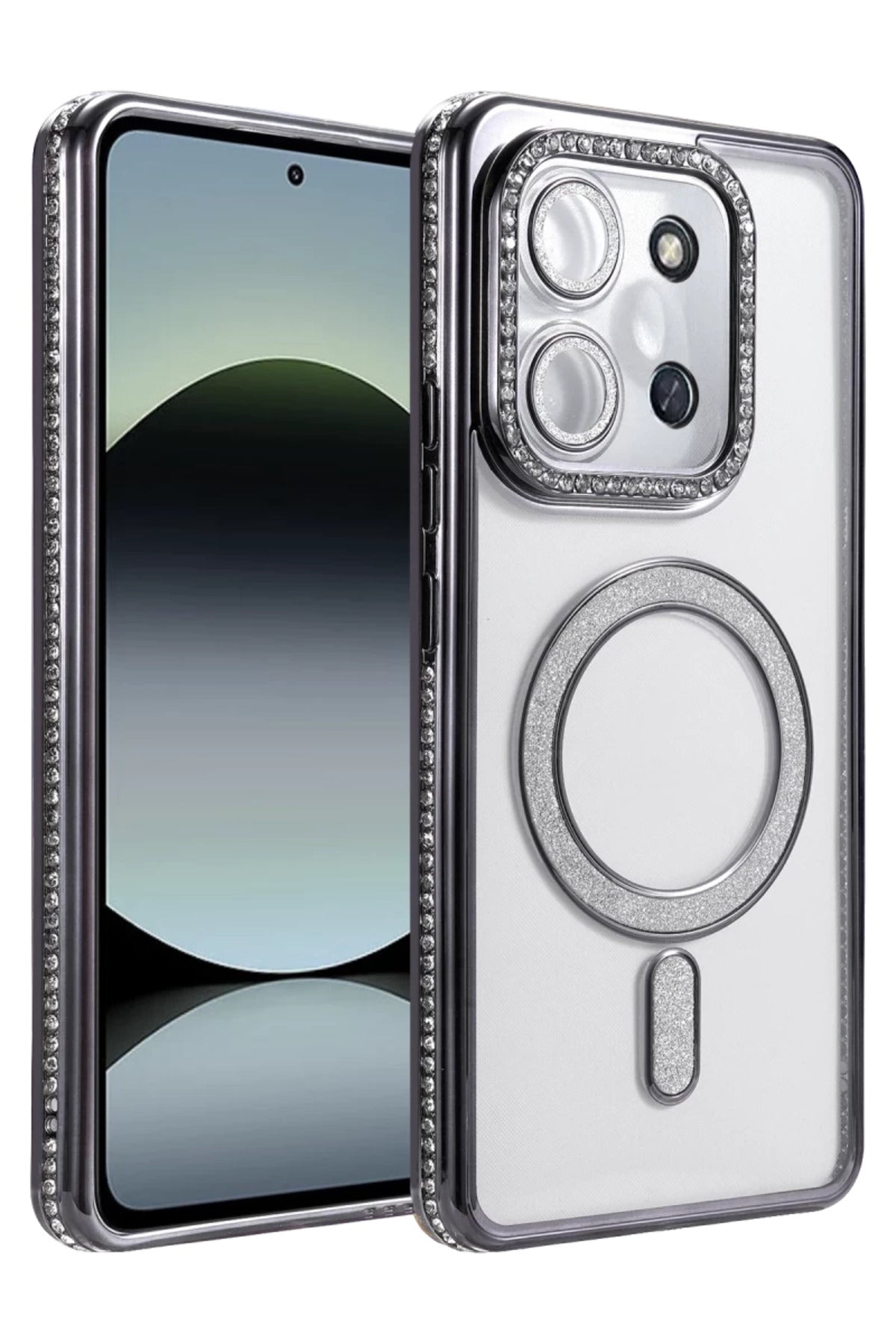 Xiaomi Redmi 15C 4G Uyumlu Joke Simli Magneticsafe Kılıf - Siyah