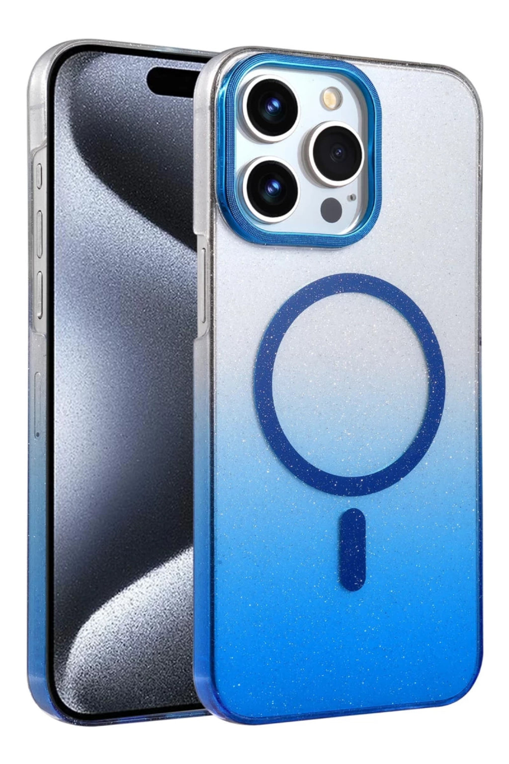 Apple iPhone 15 Pro Max Uyumlu Glossy Magsafe Kapak - Mavi