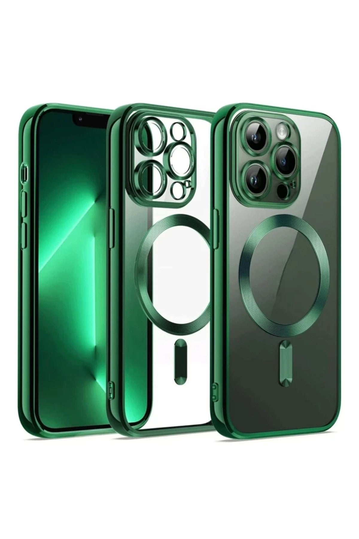 Apple iPhone 12 Pro Uyumlu Kılıf Kross Magneticsafe Kapak - Koyu Yeşil