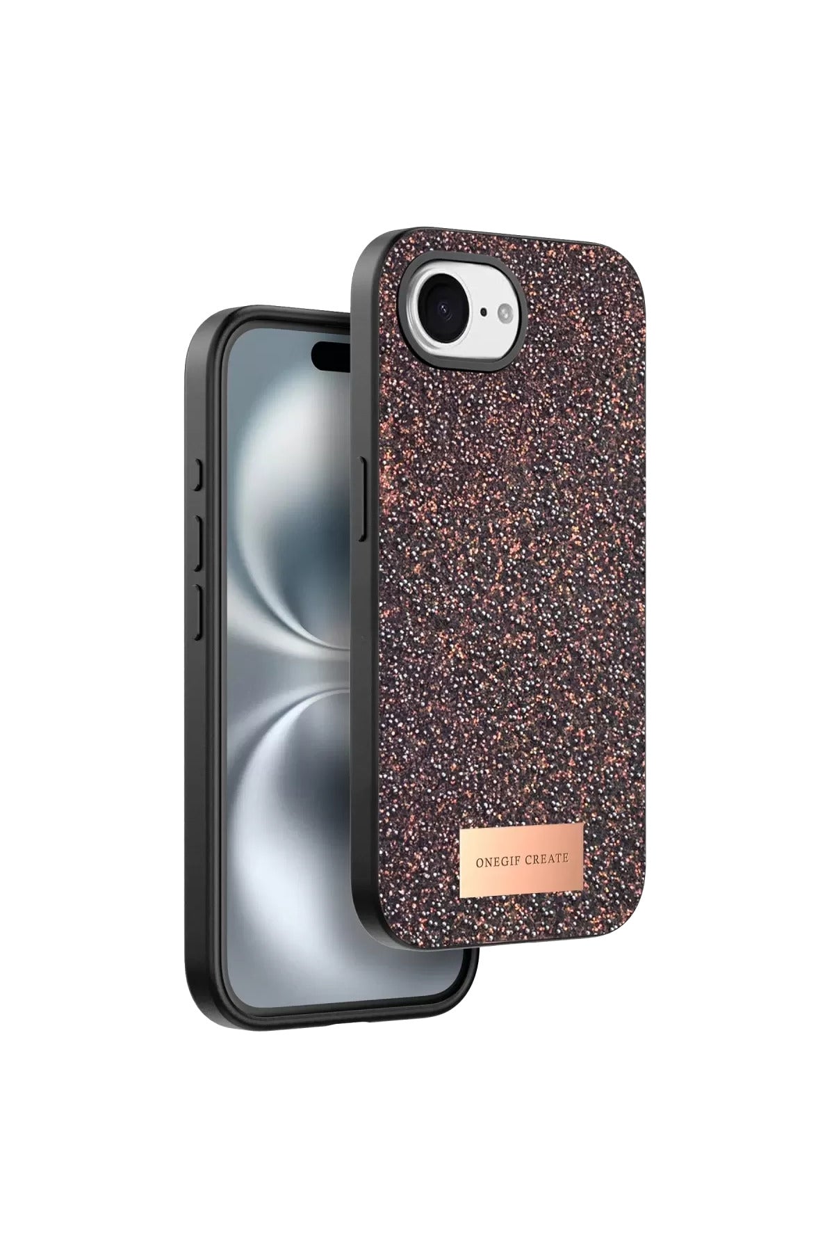 Onegif Apple iPhone 16E Uyumlu Bright Simli Kapak - Derin Mor