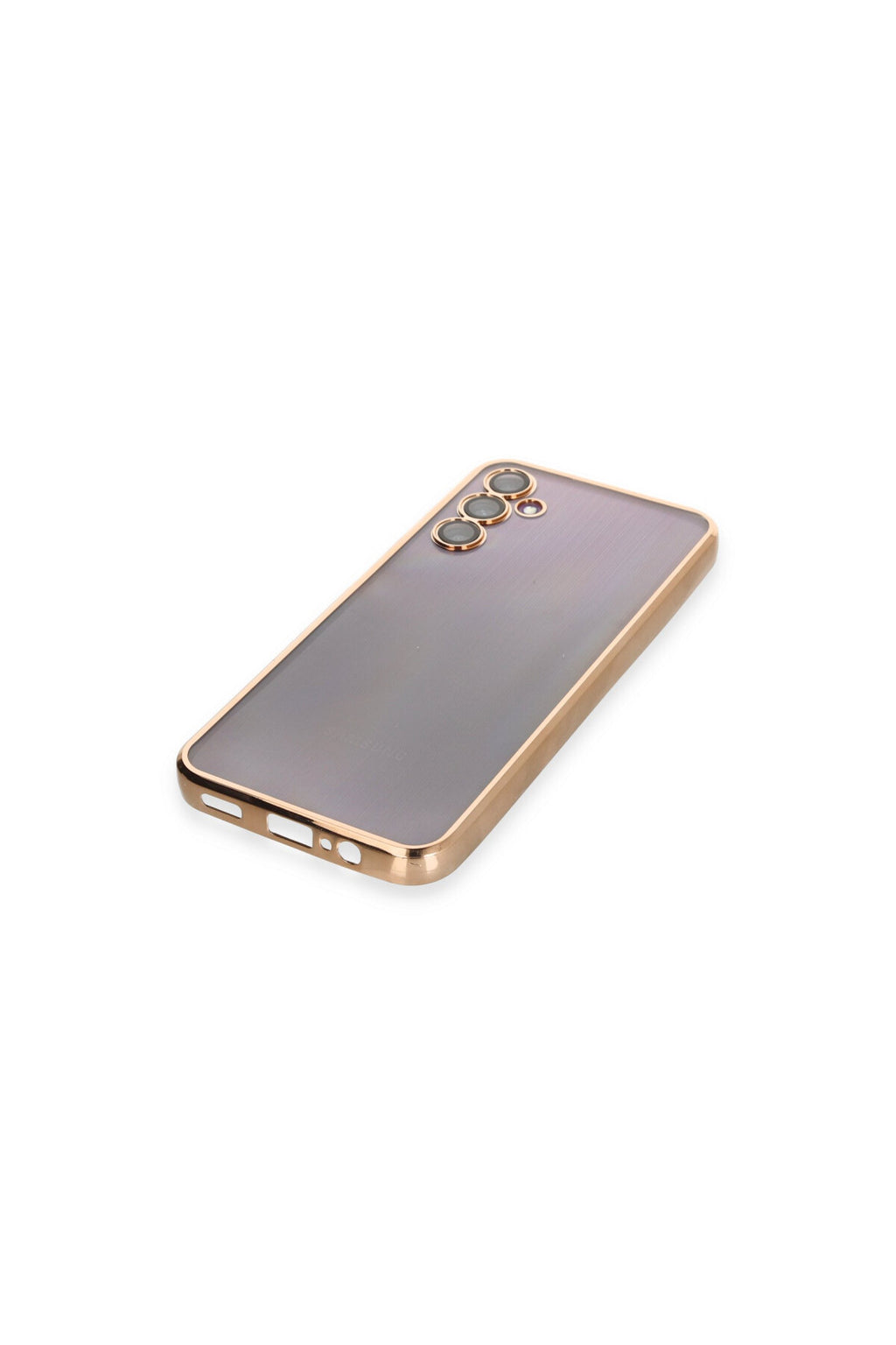 Samsung Galaxy A14 4G Uyumlu Kılıf Lensli Silikon - Gold
