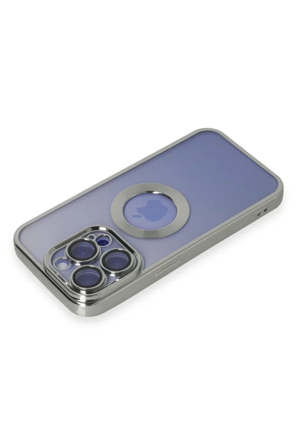 Apple iPhone 15 Pro Max Uyumlu Kılıf Slot Silikon - Gümüş
