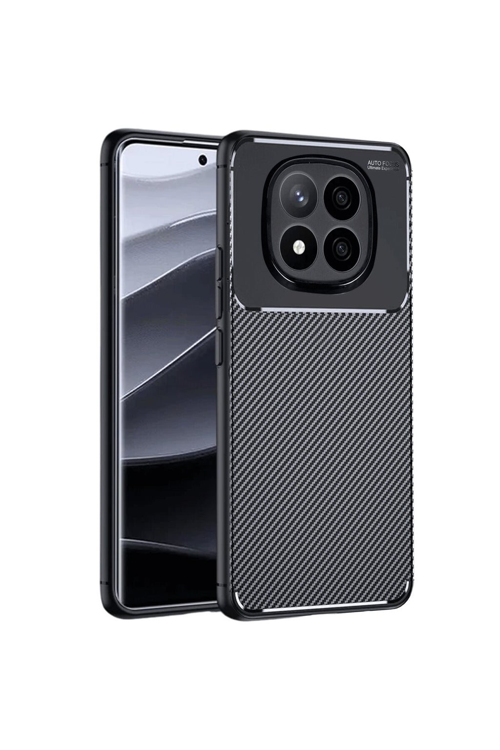 Xiaomi Redmi Note 14 Pro 4G Uyumlu Kılıf Auto Focus Karbon Kapak - Siyah