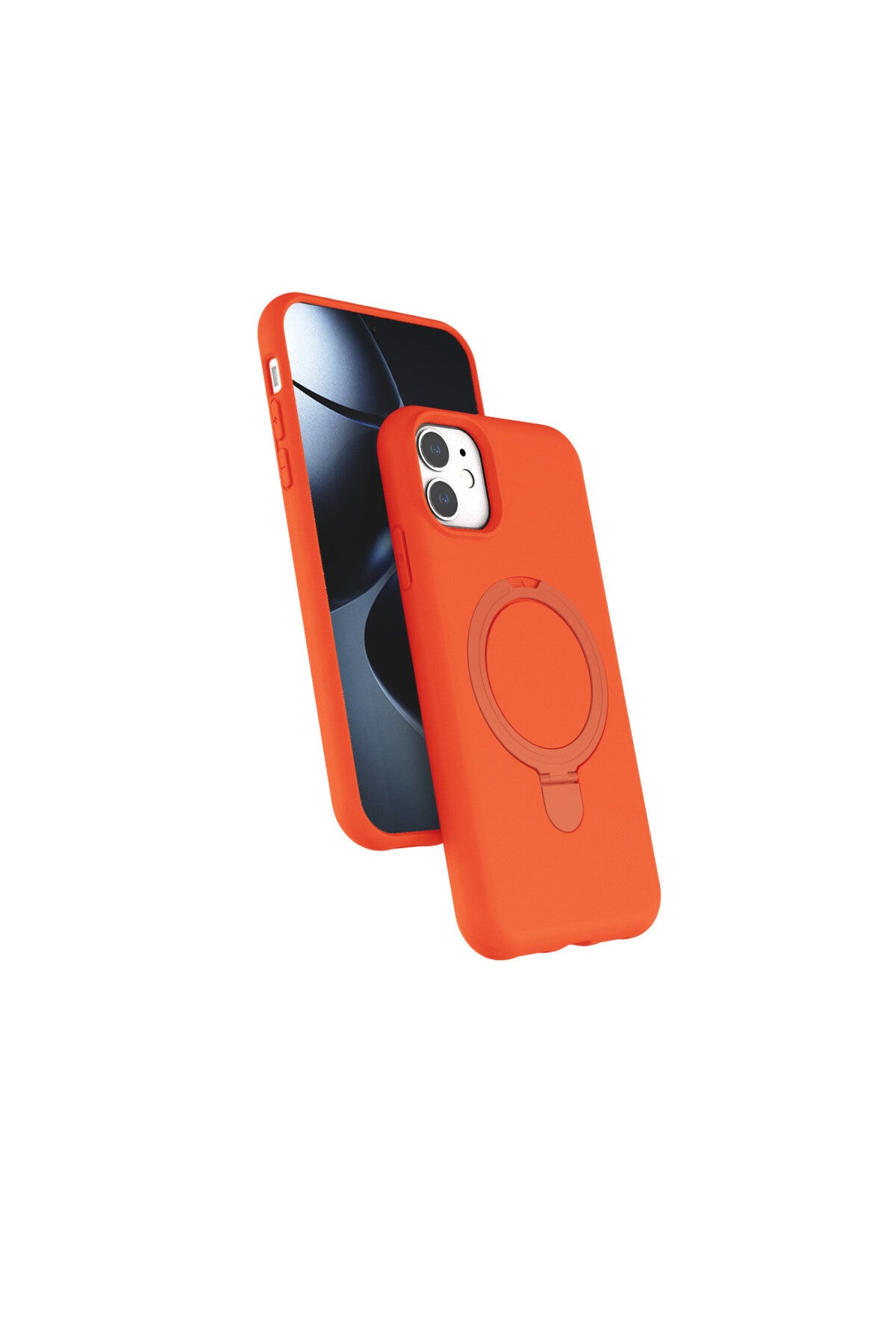 Apple iPhone 11 Uyumlu Regal Magsafe Standlı Kapak - Turuncu