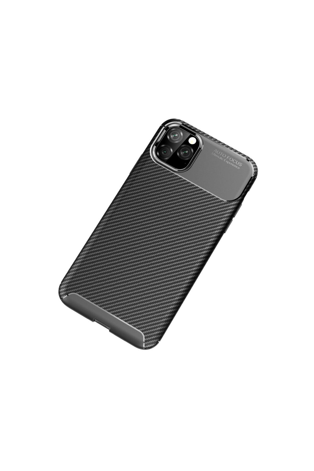 Apple iPhone 11 Pro Max Uyumlu Kılıf Auto Focus Karbon Kapak - Siyah