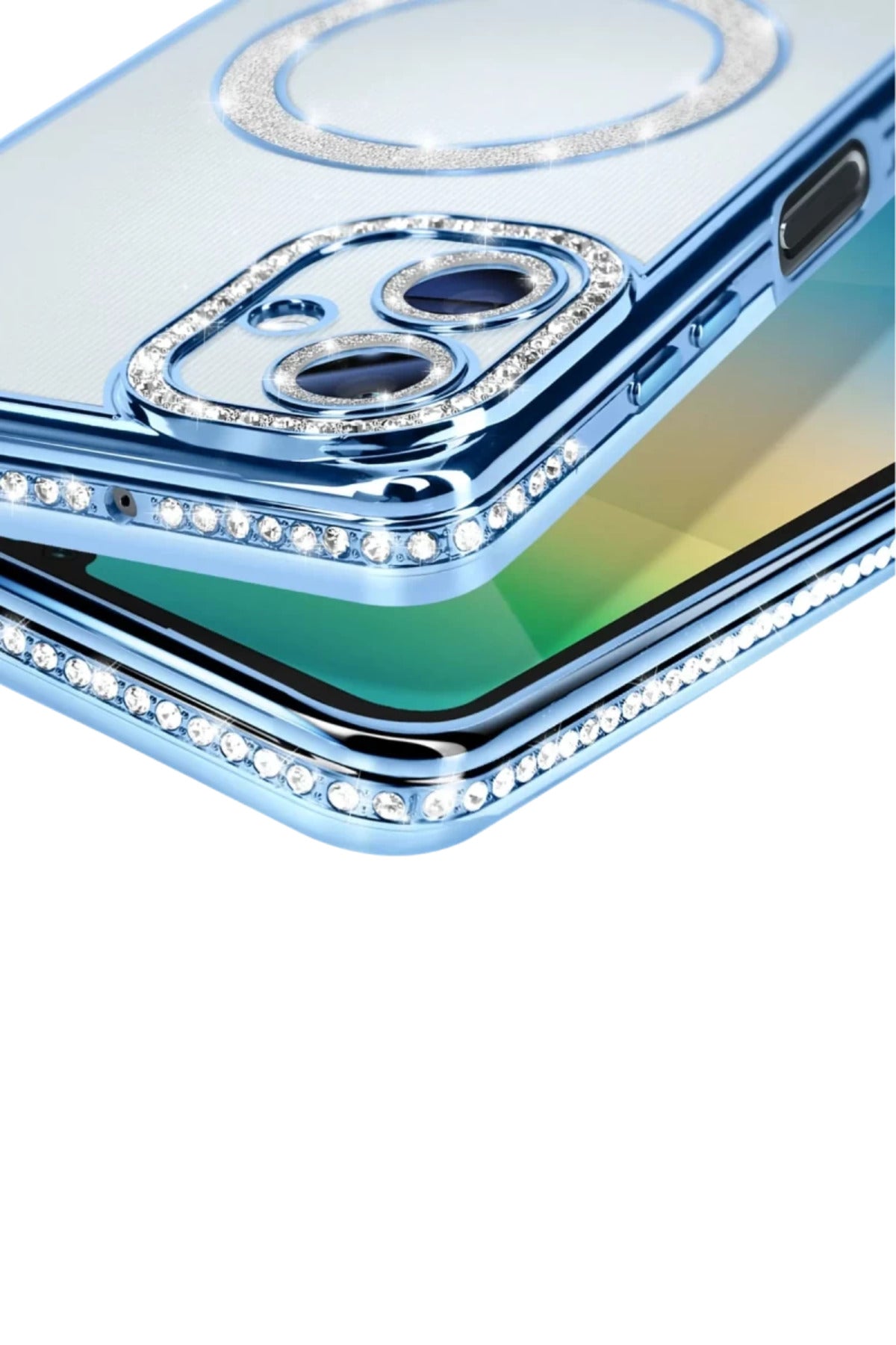 Samsung Galaxy A06 Uyumlu Joke Simli Magneticsafe Kılıf - Mavi