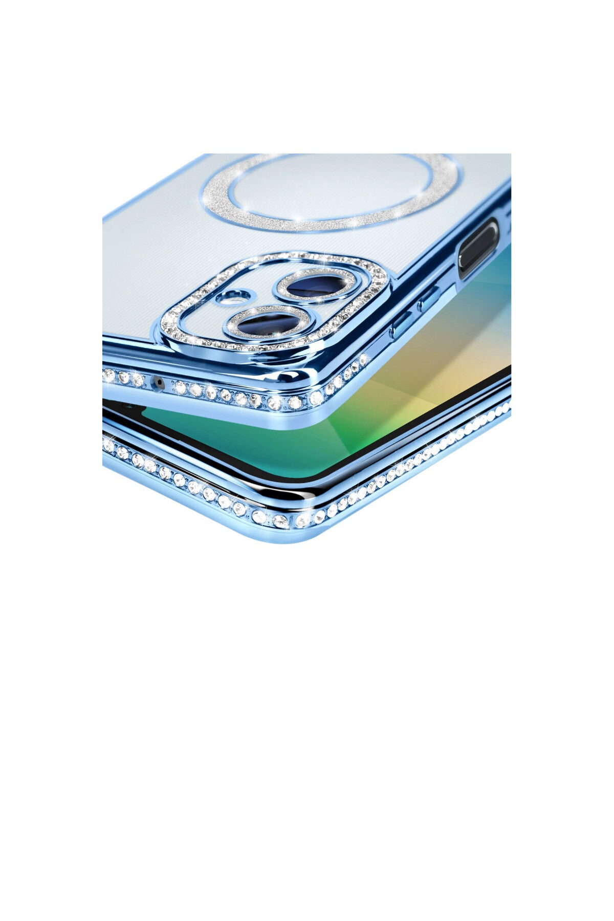 Samsung Galaxy A06 Uyumlu Joke Simli Magneticsafe Kılıf - Mavi