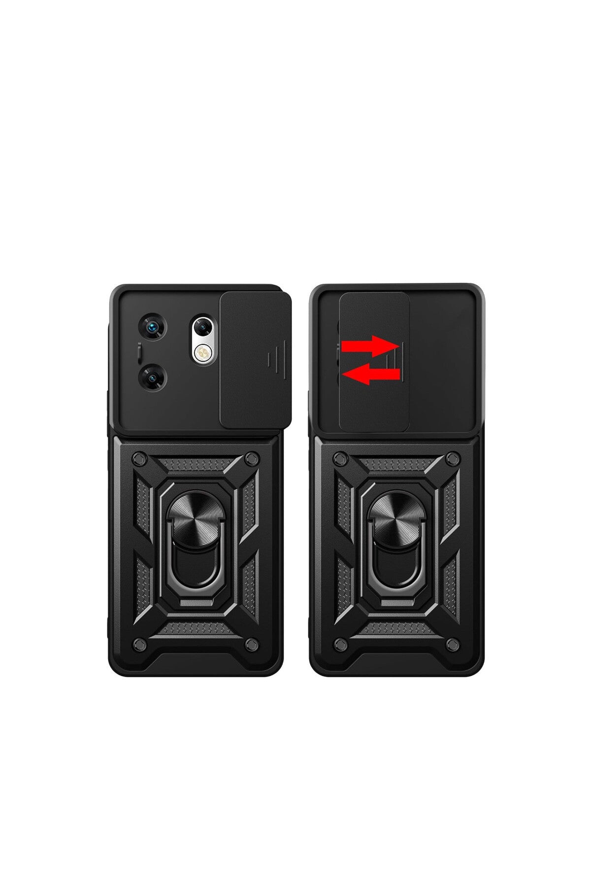 İnfinix Zero 30 4G Kılıf Pars Lens Yüzüklü Silikon - Siyah