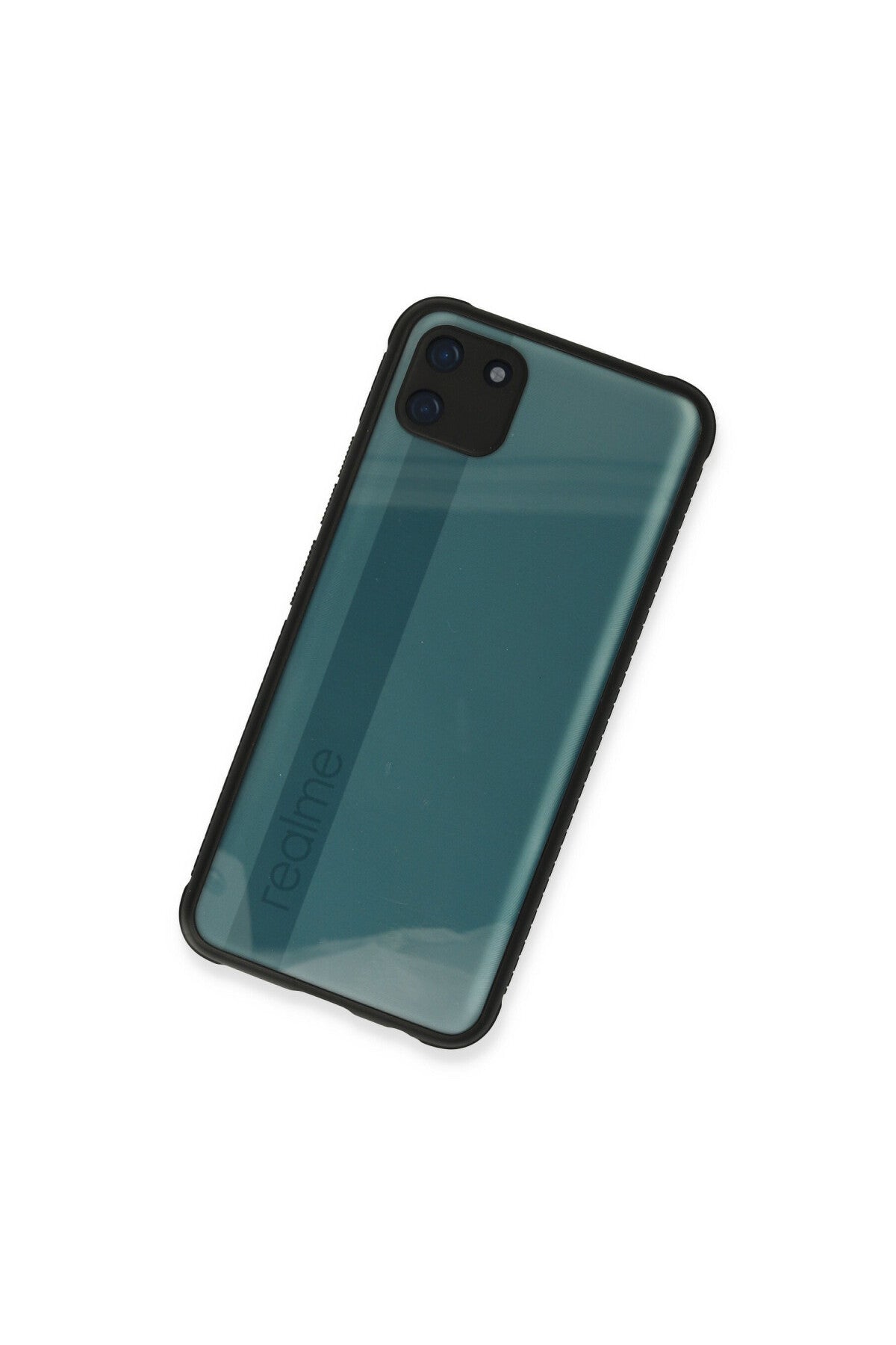 Realme C11 Uyumlu Kılıf Miami Şeffaf Silikon - Siyah