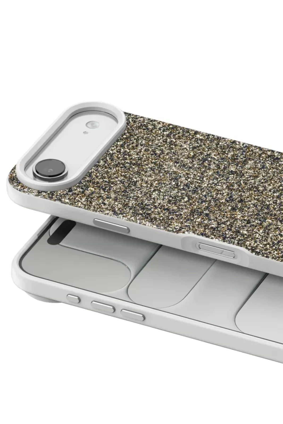 Onegif Apple iPhone 17 Air Uyumlu Bright Simli Kapak - Çöl Titanyum