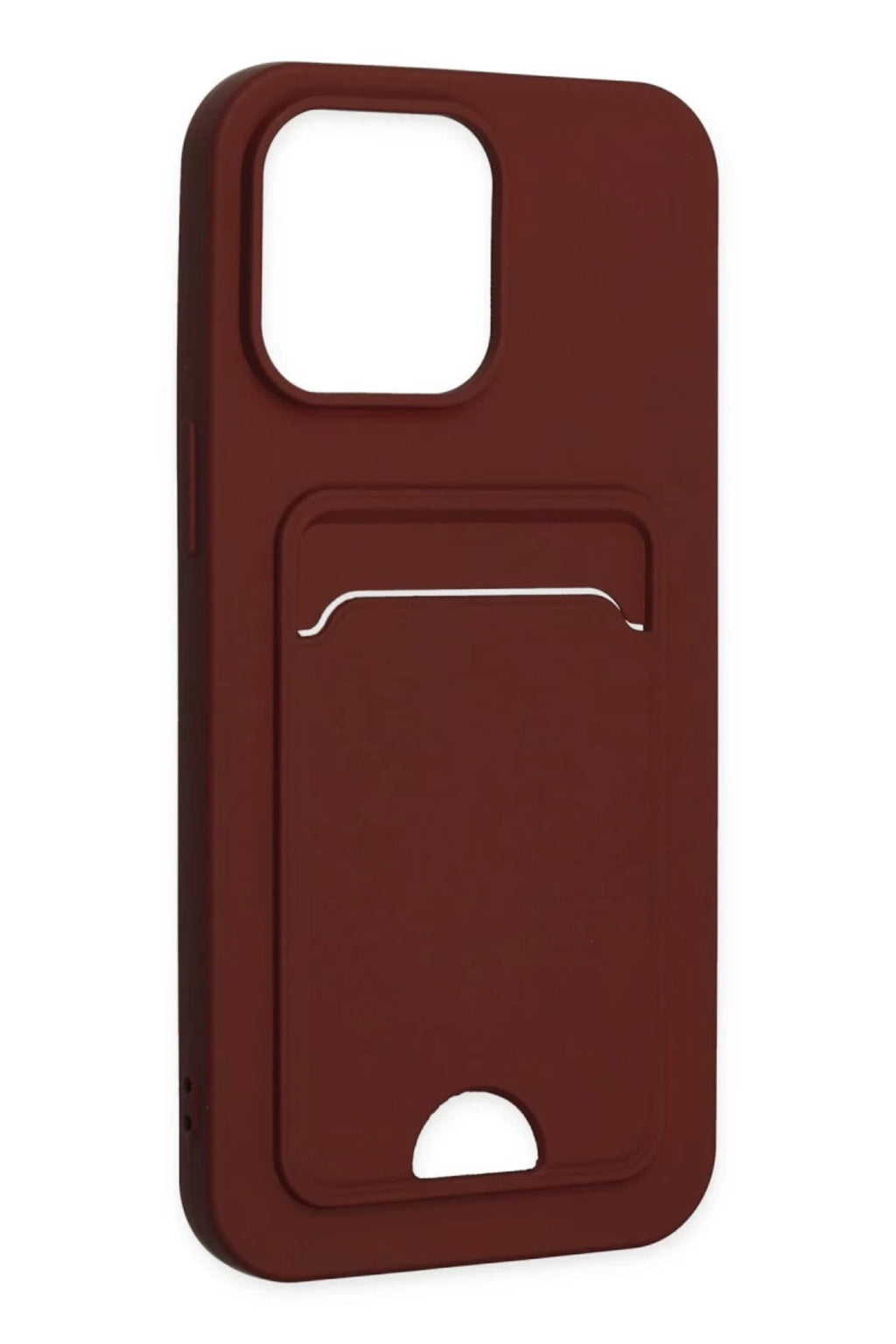 Apple iPhone 14 Pro Uyumlu Kılıf Kelvin Kartvizitli Silikon - Bordo