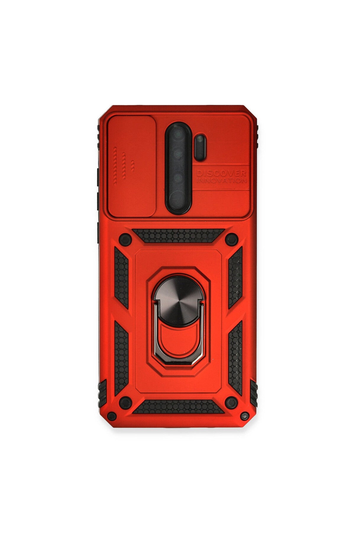 Xiaomi Redmi Note 8 Pro Uyumlu Kılıf Pars Lens Yüzüklü Silikon - Kırmızı