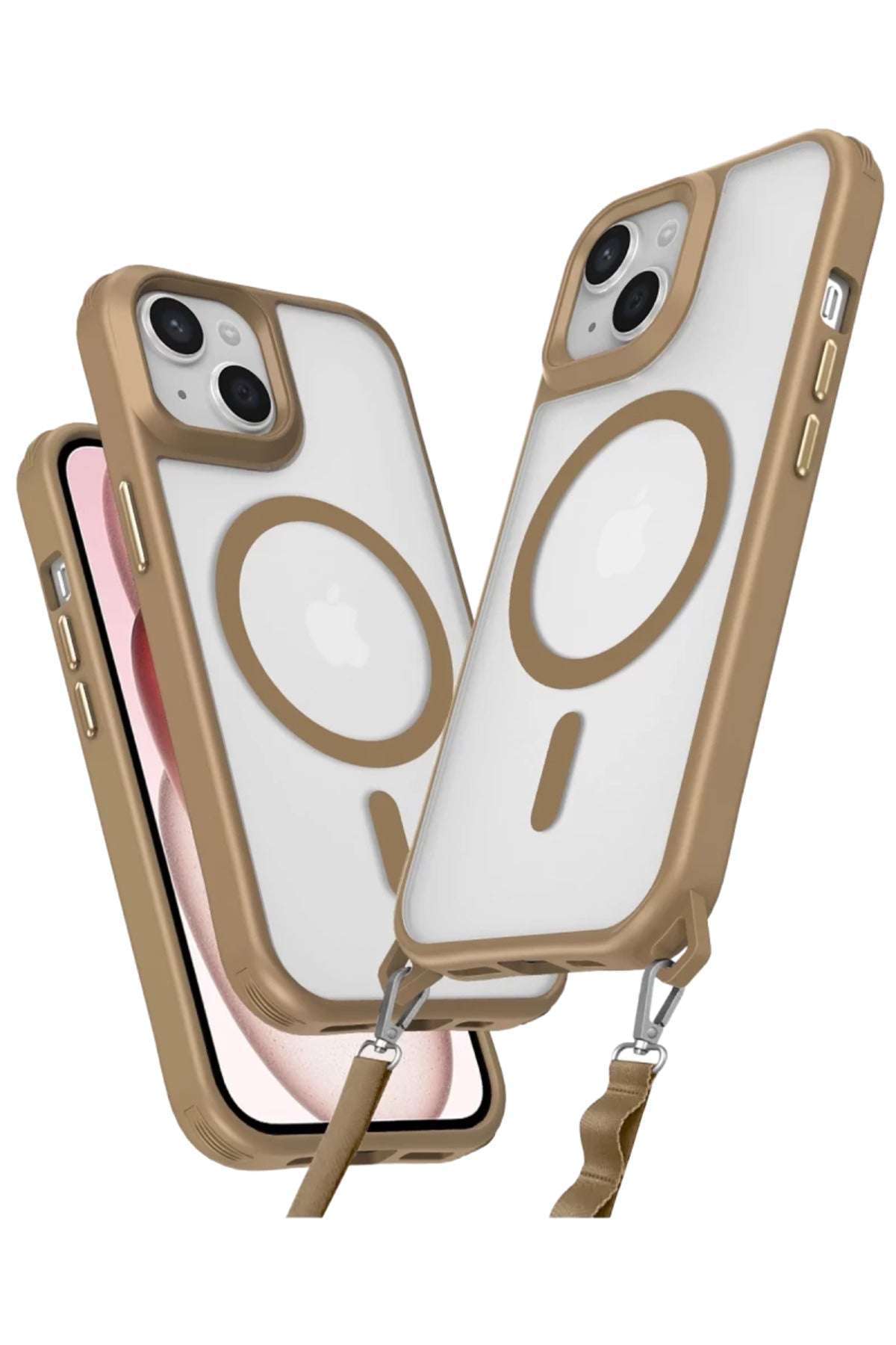 Apple iPhone 15 Plus Uyumlu Kılıf Enka Magsafe Silikon Kılıf - Desert