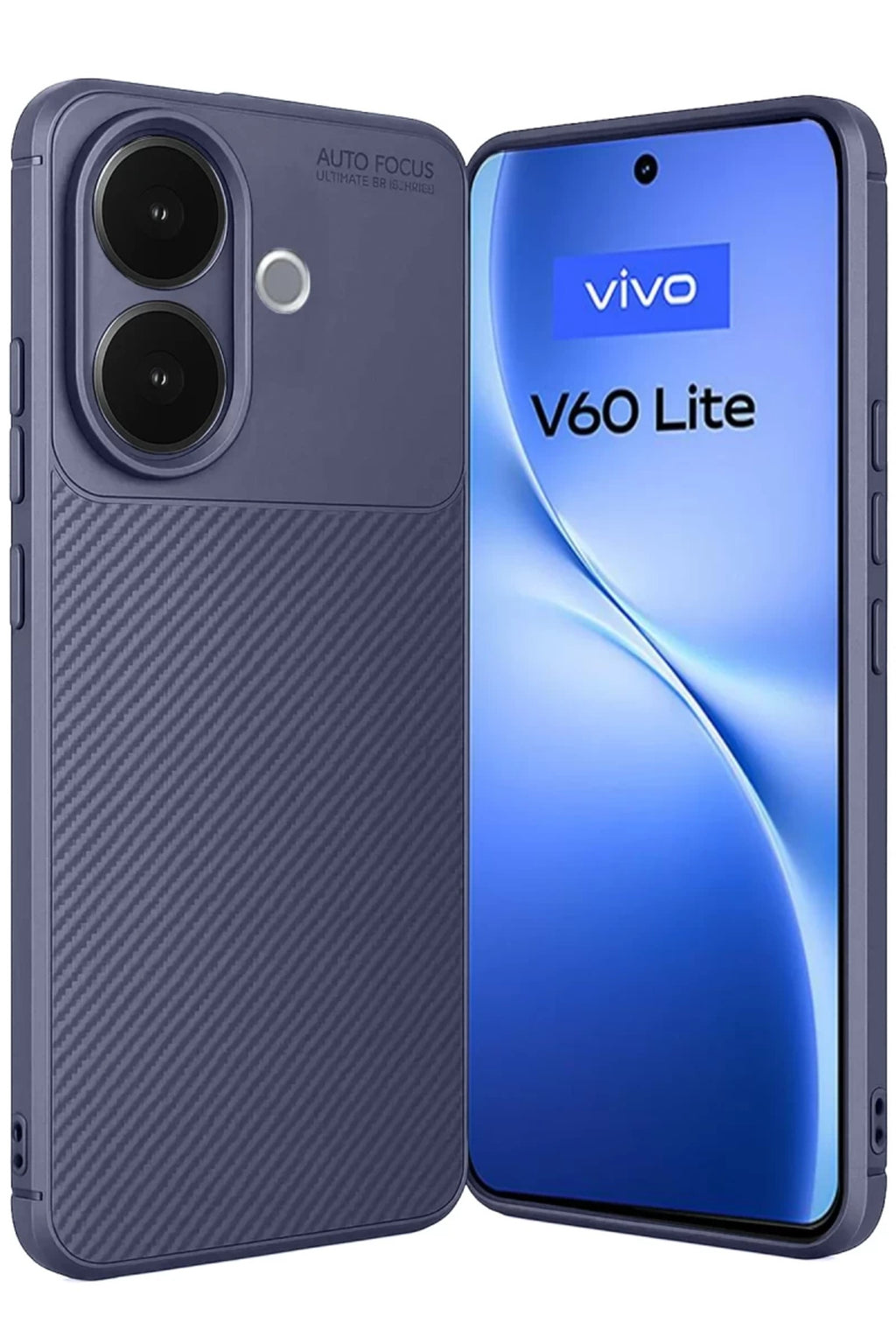Vivo V60 Lite Uyumlu Auto Focus Karbon Kapak - Lacivert