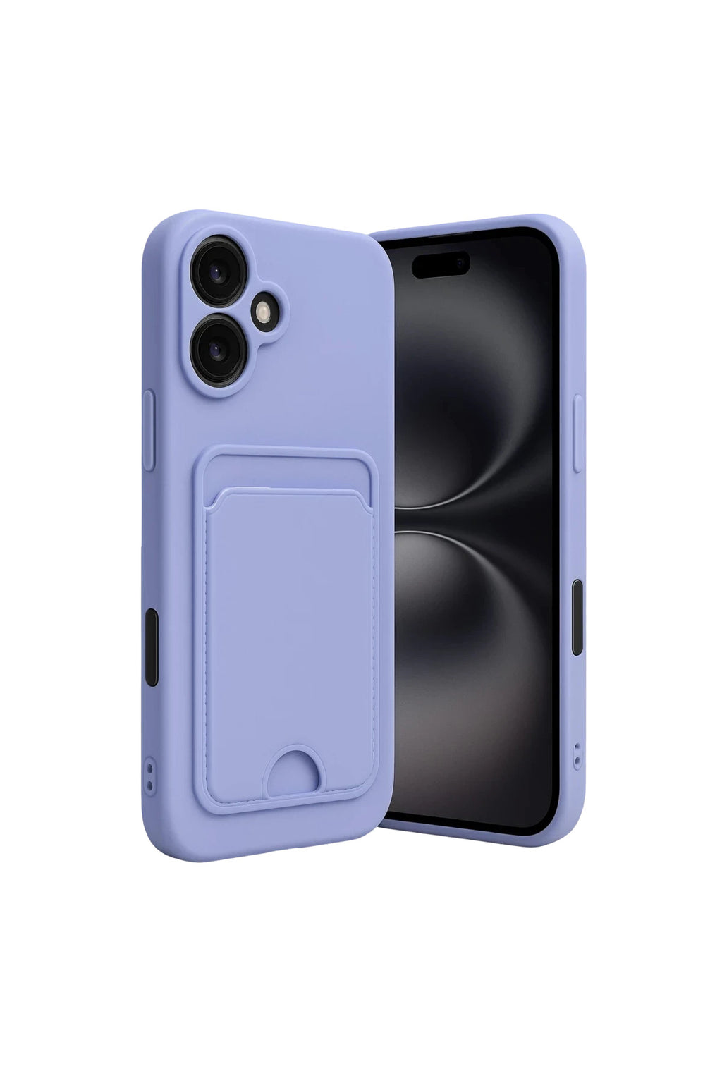 Apple iPhone 16 Uyumlu Kılıf Kelvin Kartvizitli Silikon - Lila