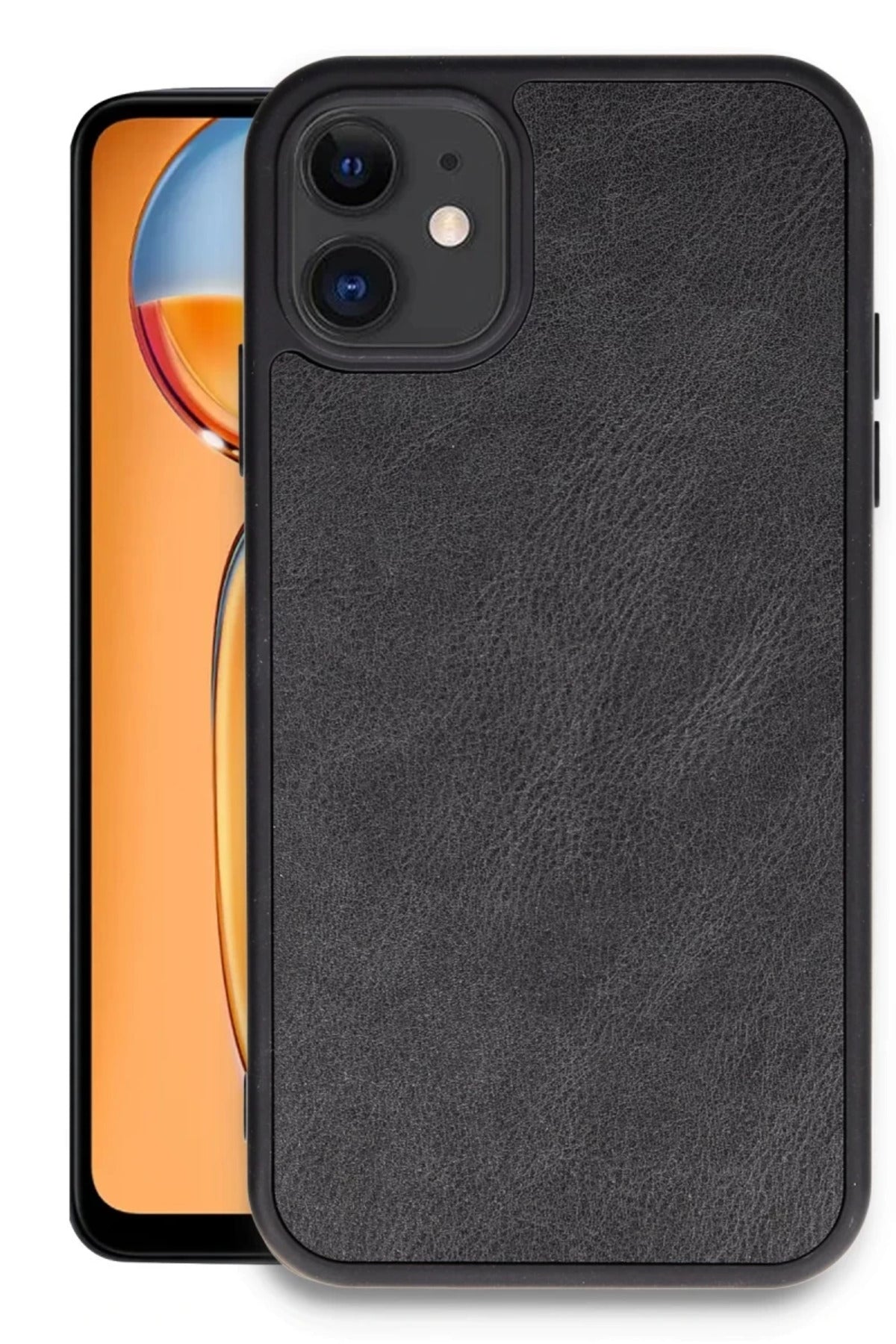 Apple iPhone 11 Uyumlu Kılıf Aras Deri Kapak - Siyah