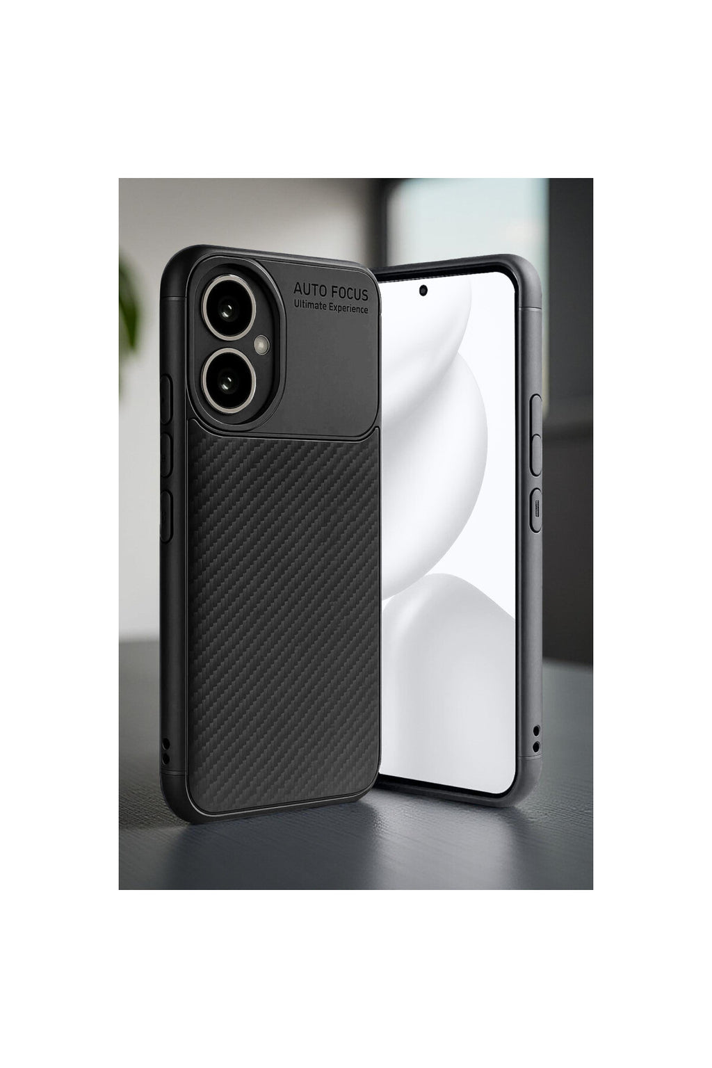 Honor 400 Uyumlu Kılıf Auto Focus Karbon Kapak - Siyah
