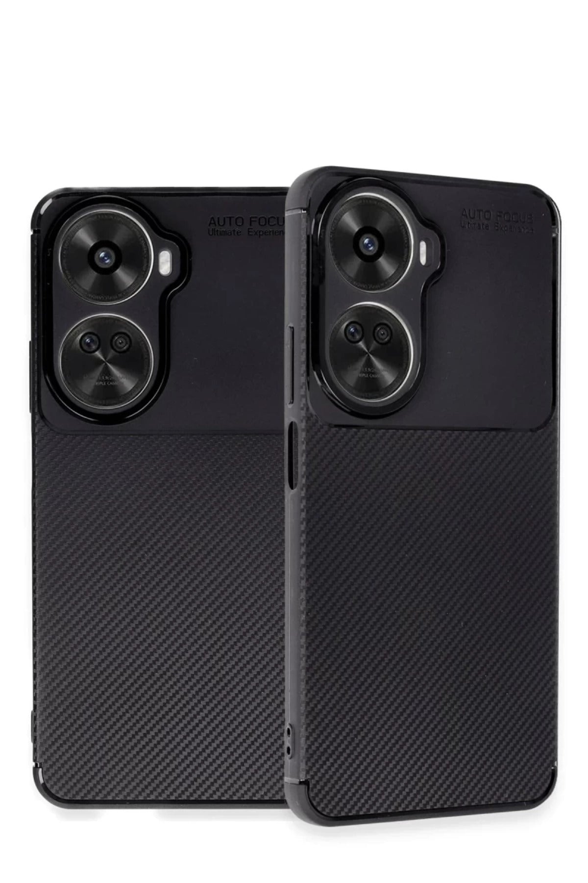 Huawei Nova 12 SE Uyumlu Kılıf Auto Focus Karbon Kapak - Siyah