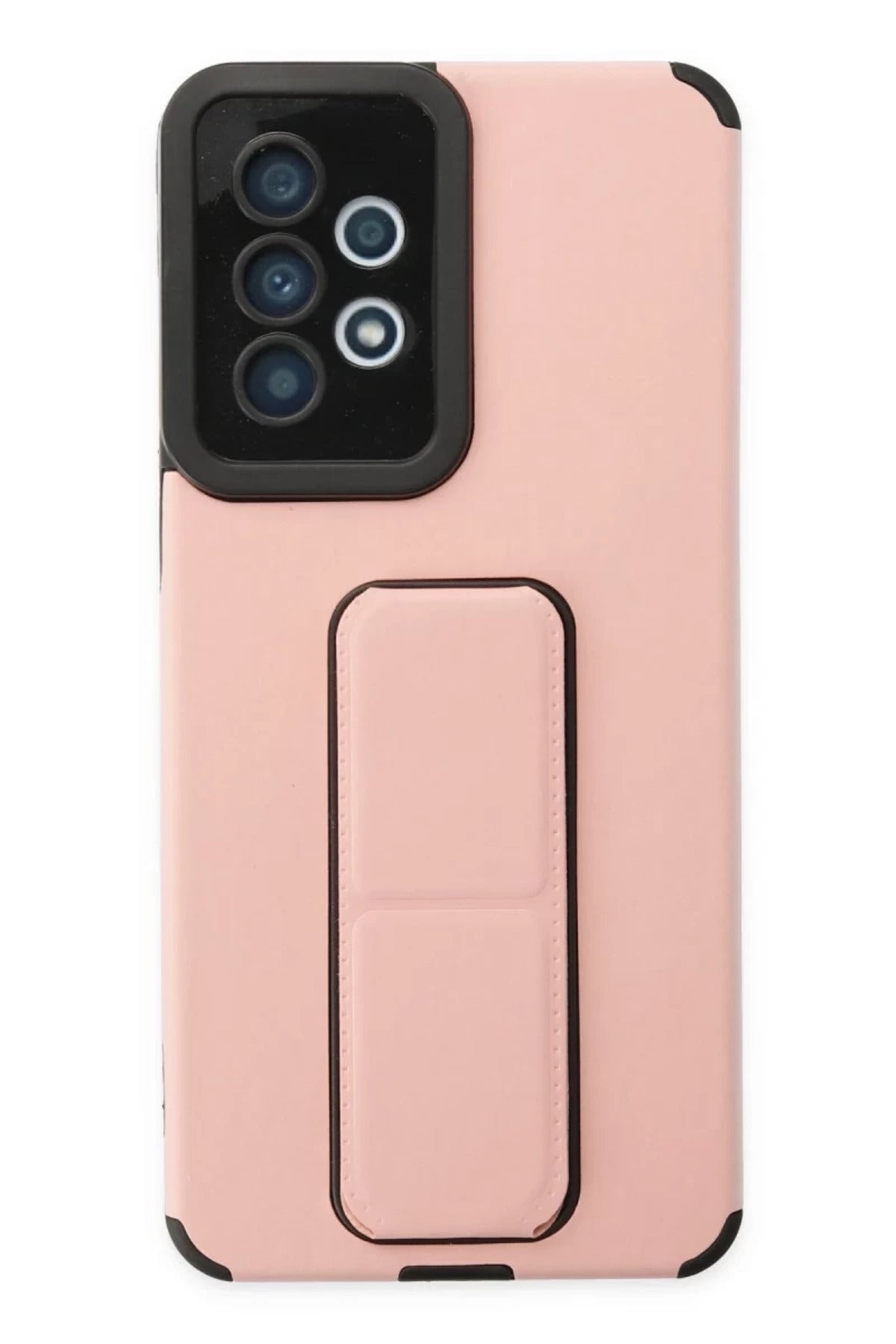 Samsung Galaxy A33 5G Uyumlu Kılıf Mega Standlı Silikon - Pudra