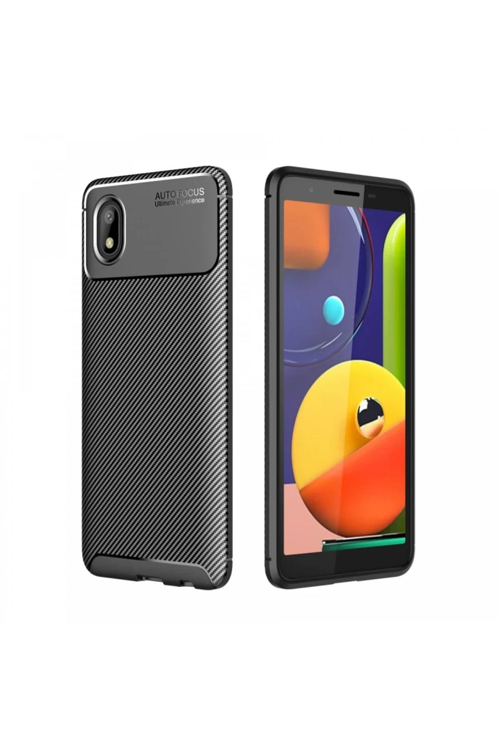 Samsung Galaxy A01 Core Uyumlu Kılıf Auto Focus Karbon Kapak - Siyah