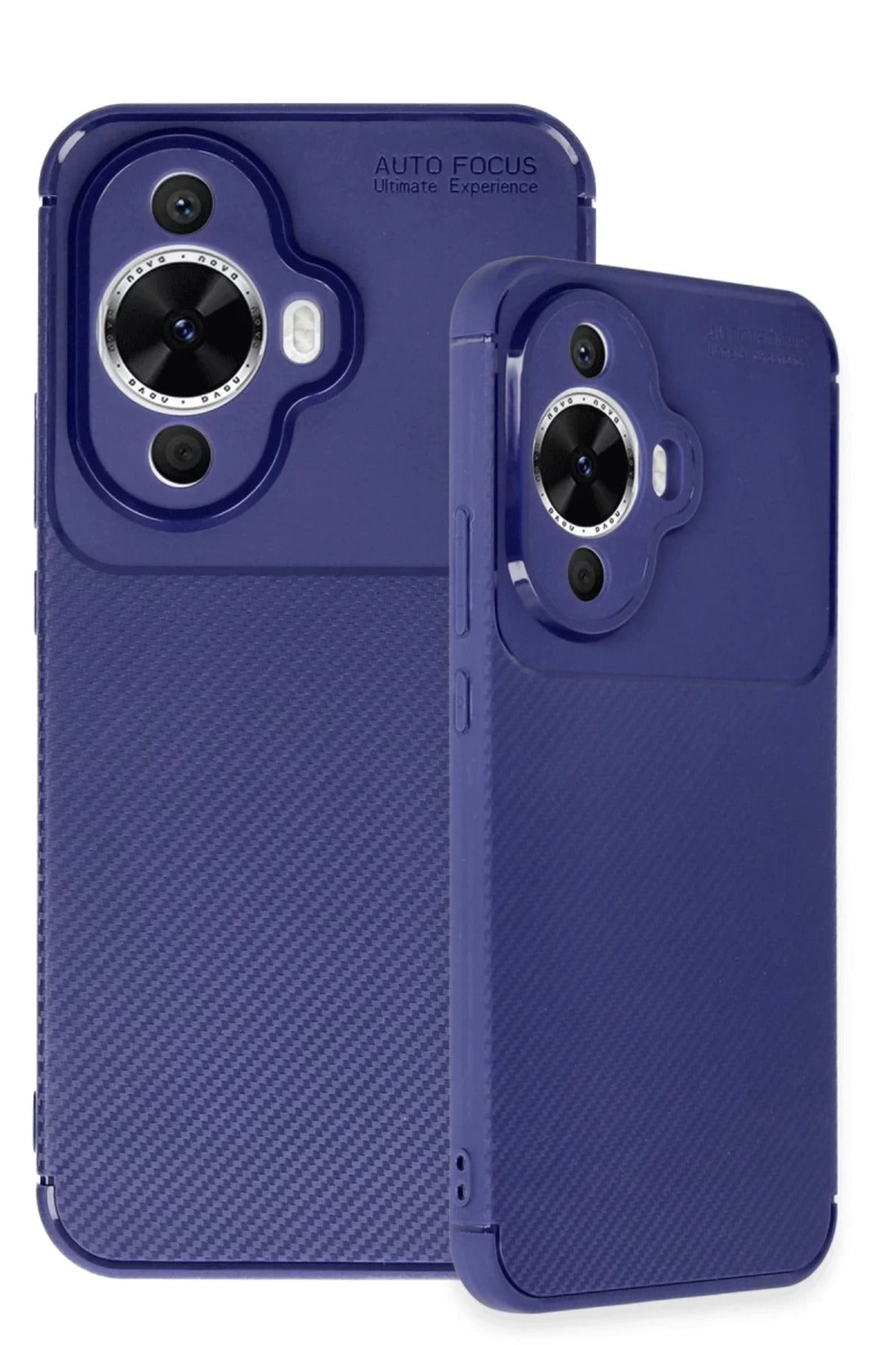 Huawei Nova 12S Uyumlu Kılıf Auto Focus Karbon Kapak - Lacivert