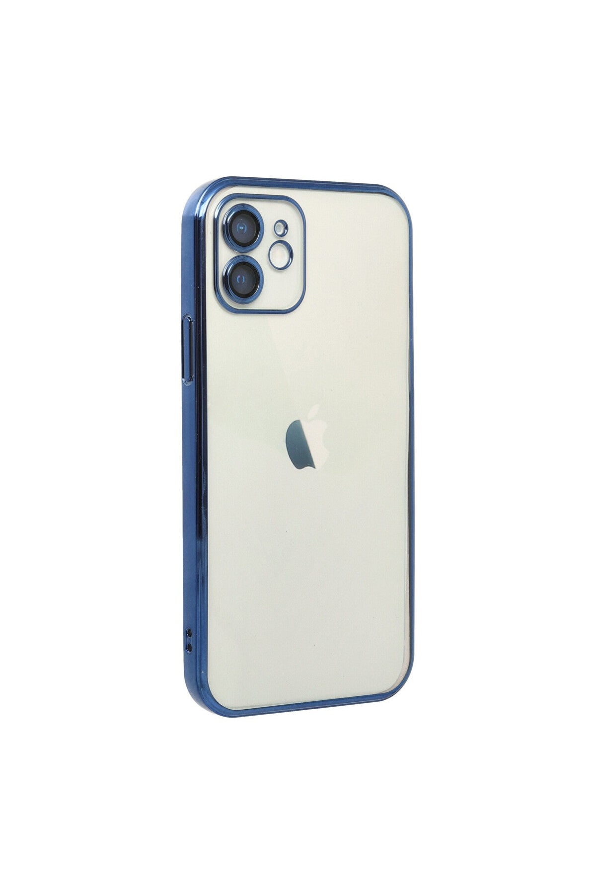 Apple iPhone 12 Uyumlu Kılıf Lensli Silikon - Lacivert