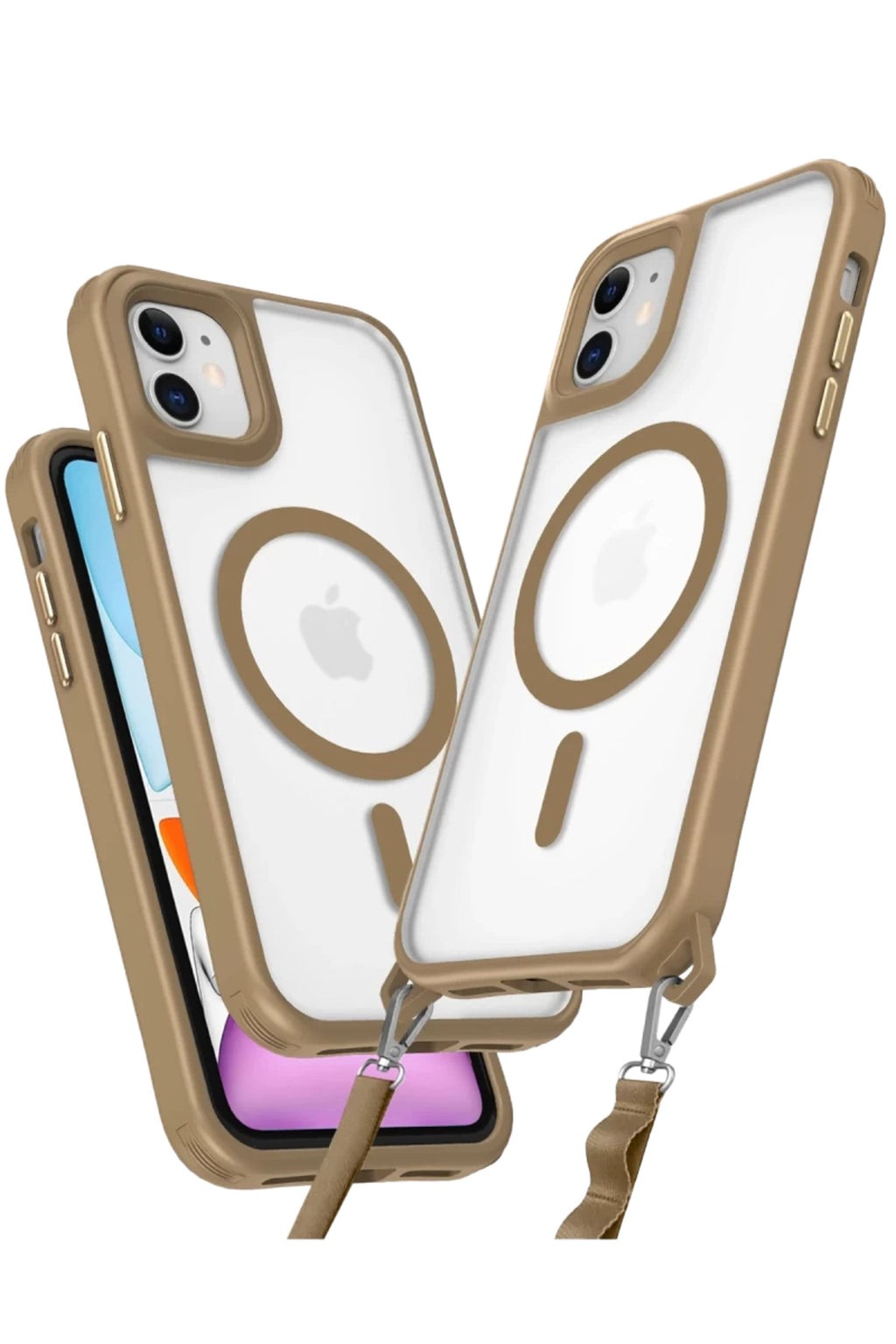 Apple iPhone 12 Uyumlu Kılıf Enka Magsafe Silikon Kılıf - Desert