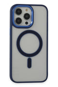 Apple iPhone 14 Pro Uyumlu Kılıf Room Magneticsafe Silikon - Lacivert